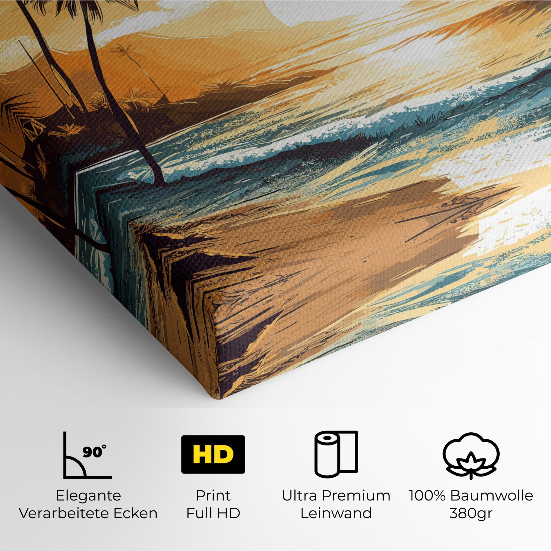 Leinwandbild Sunrise Beach View mockup 4