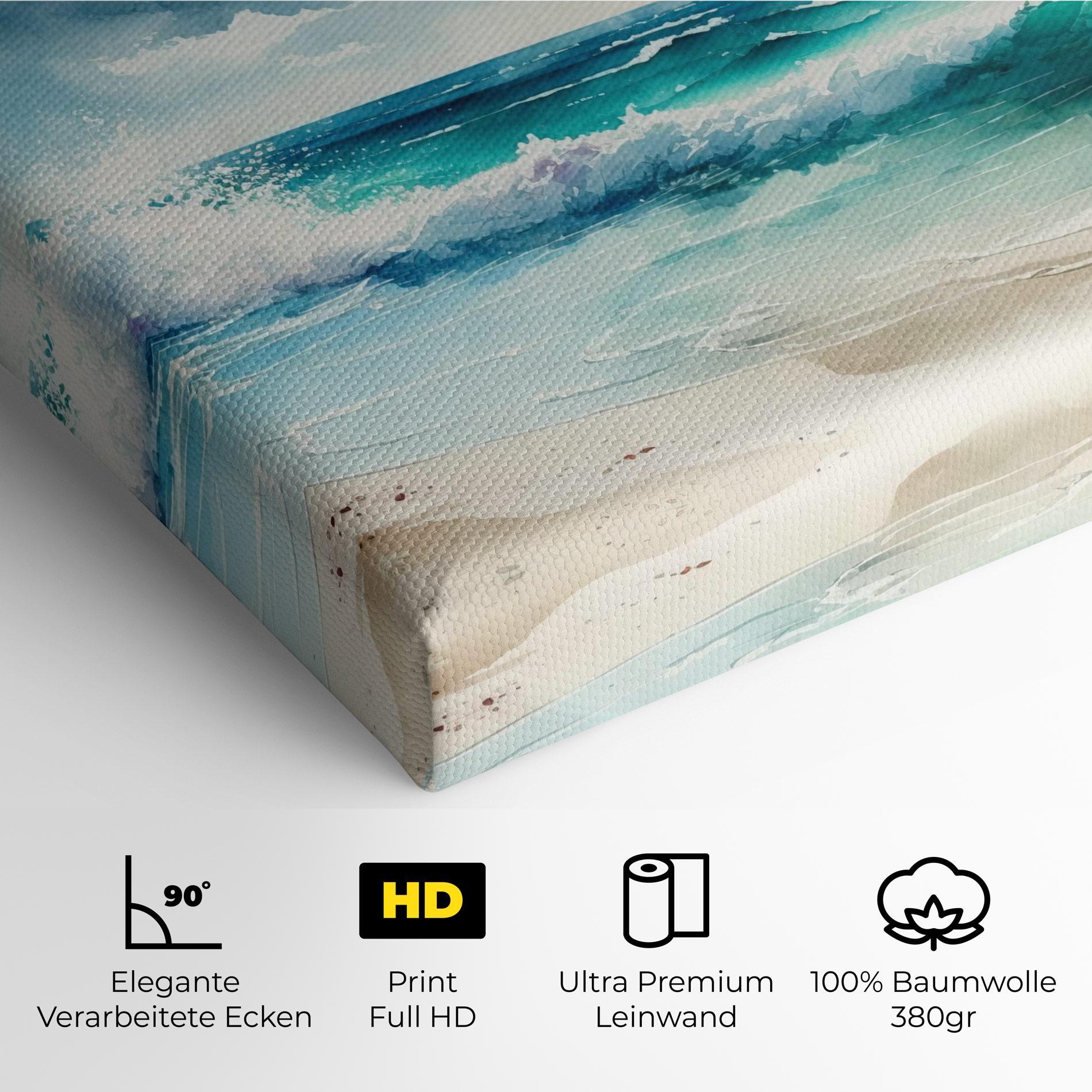 Leinwandbild Watercolor Sea Beach mockup 4