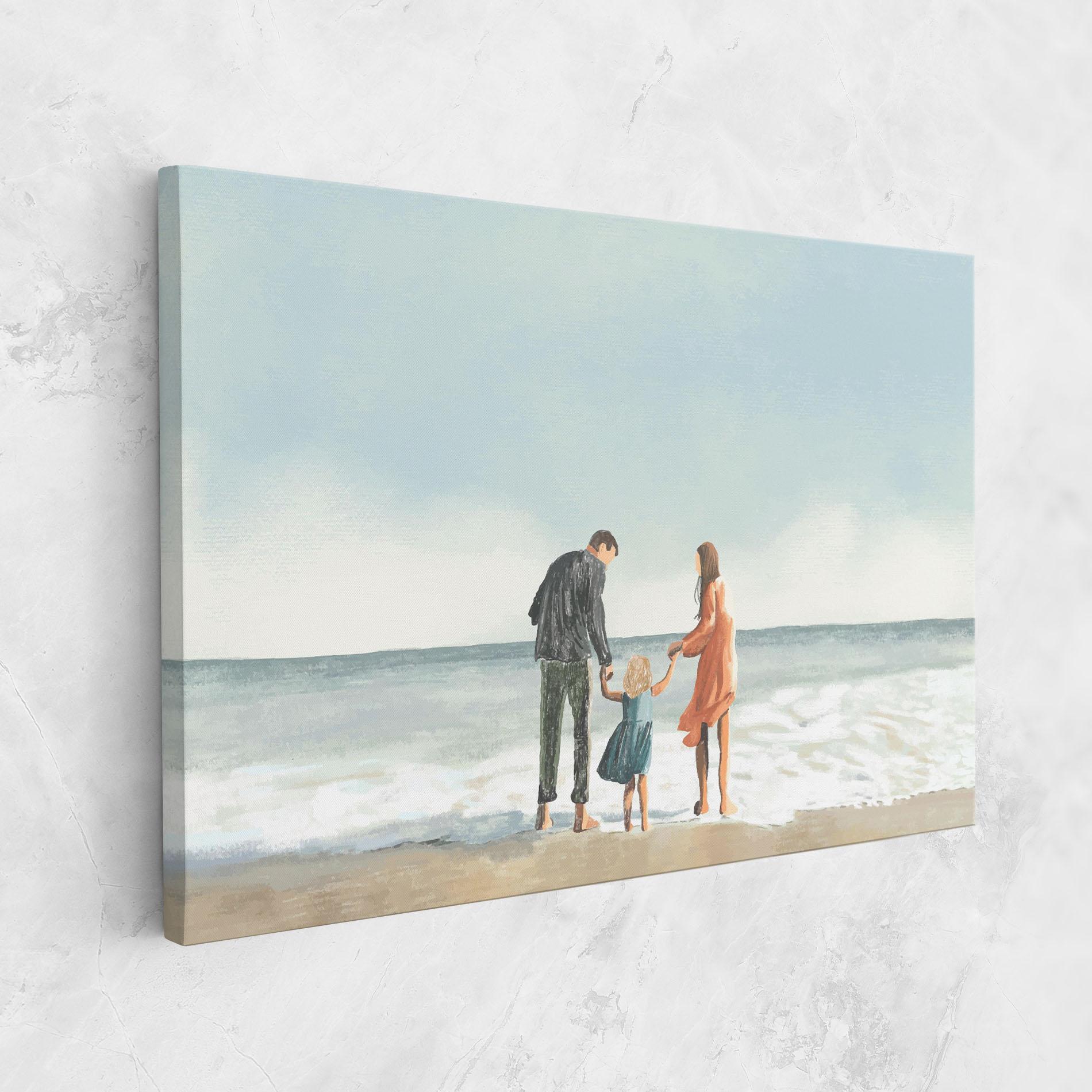 Leinwandbild Beach Family mockup 1