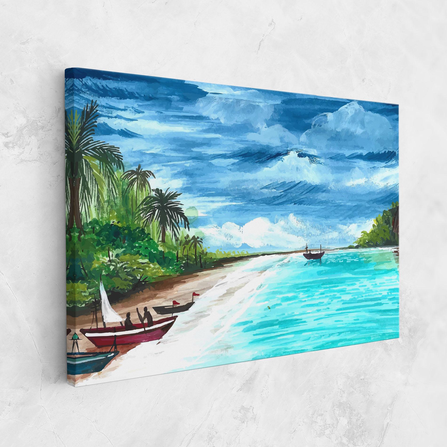 Leinwandbild Beach Painting Art mockup 1