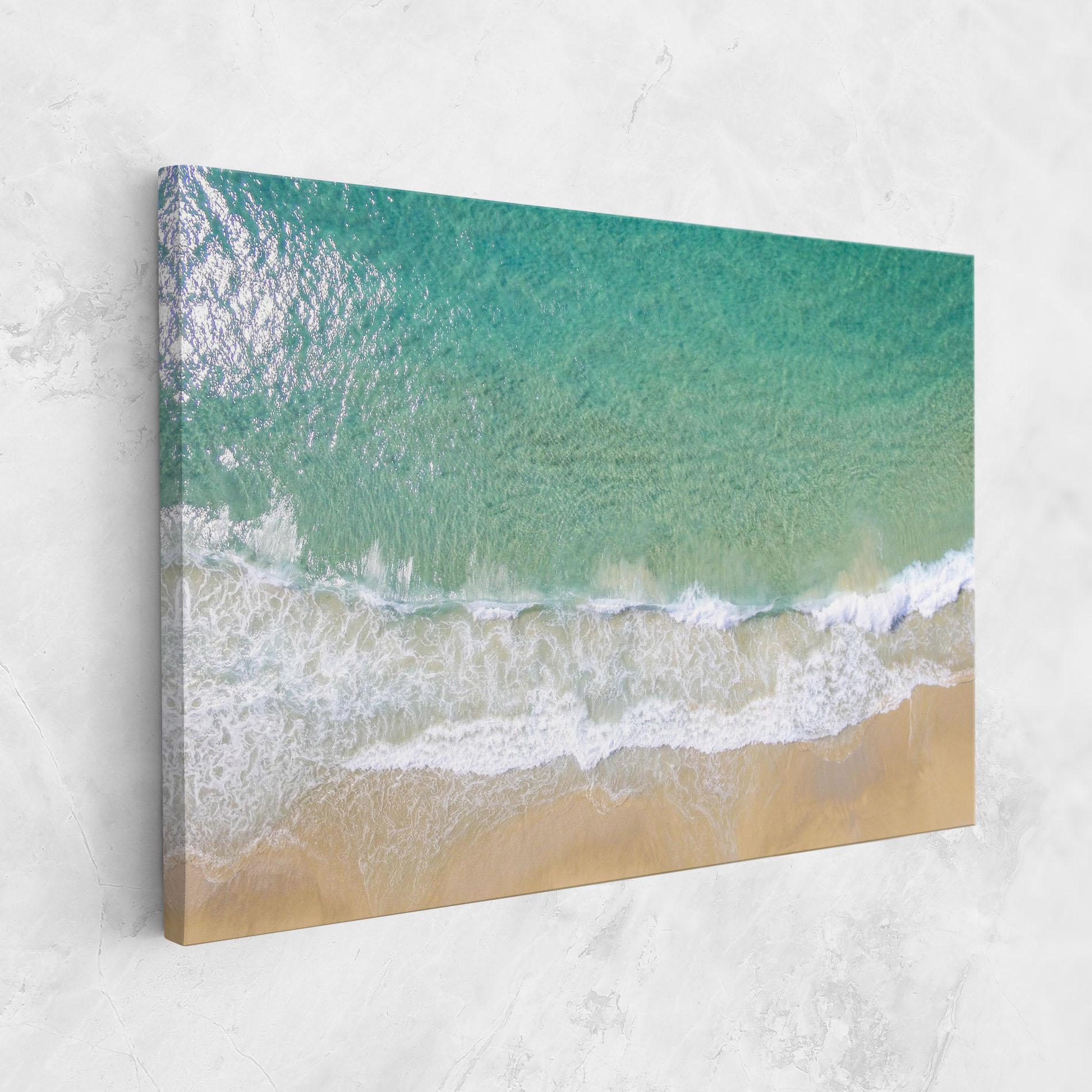 Leinwandbild Blue Waves Beach mockup 1