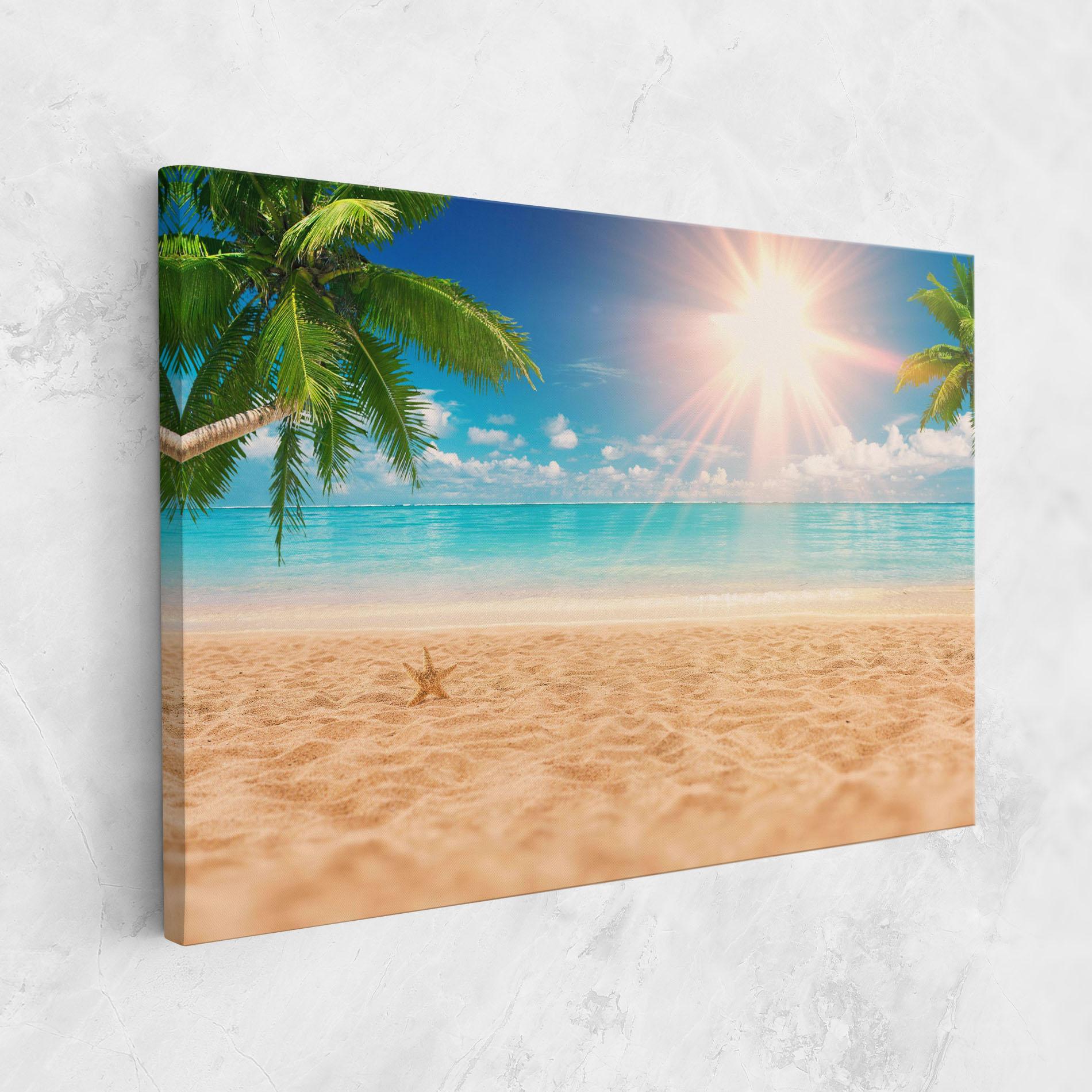 Leinwandbild Exotic Beach Ocean mockup 1