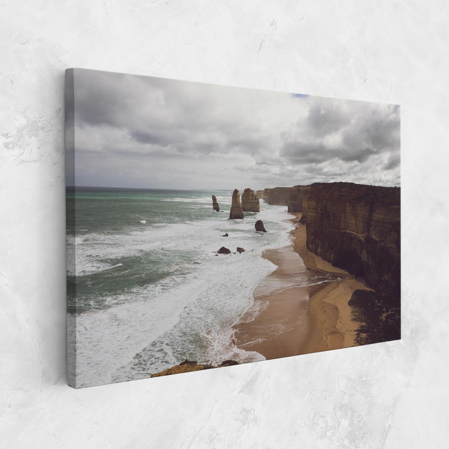 Leinwandbild Grey Clouds Beach mockup 1