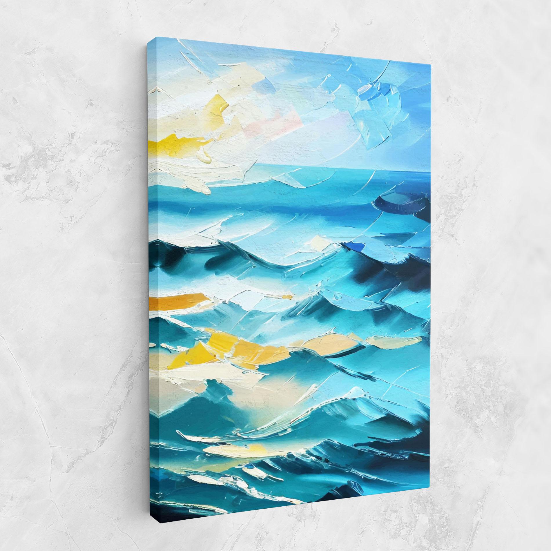 Leinwandbild Blue Ocean Painting mockup 1