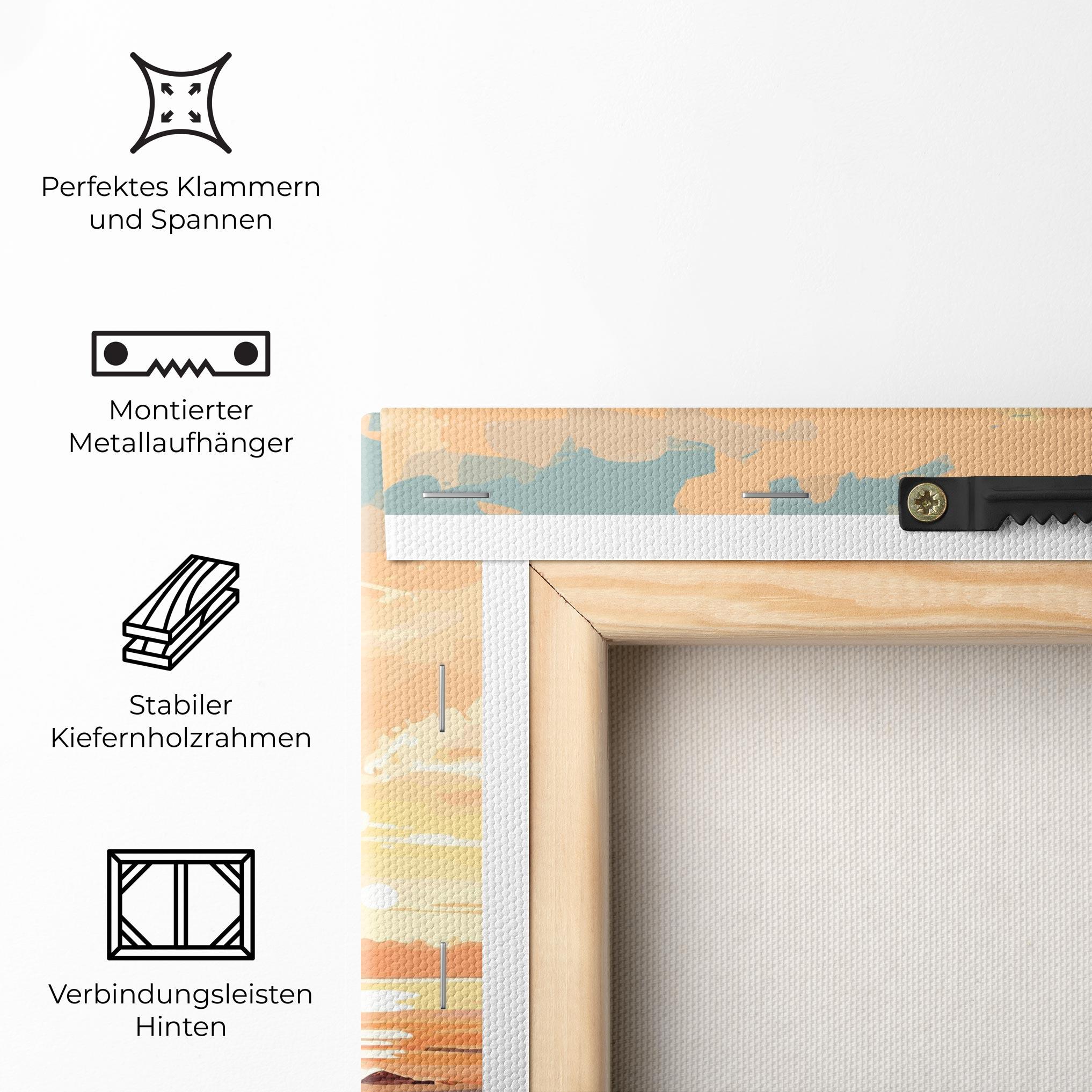 Leinwandbild Blue Orange Beach mockup 5