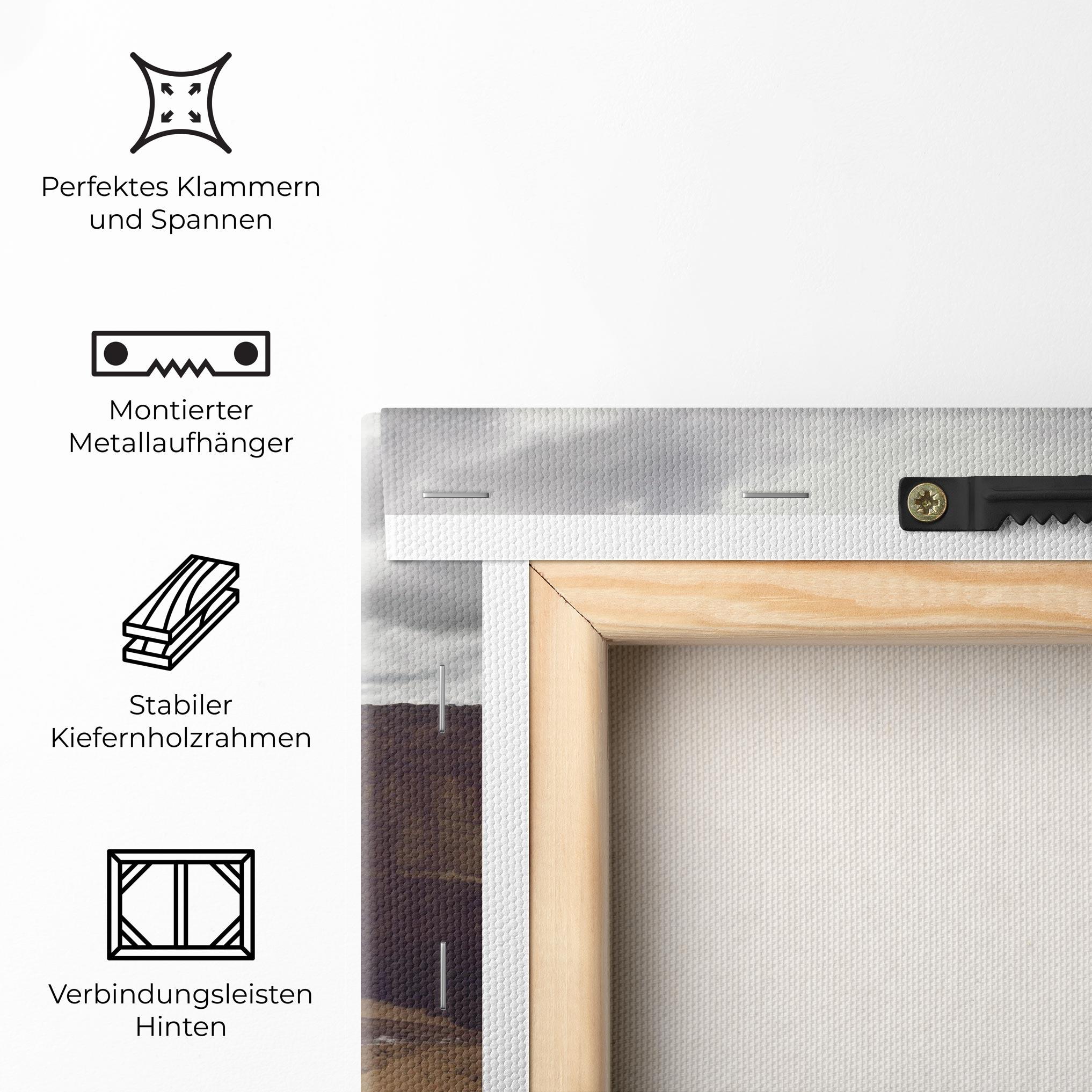 Leinwandbild Grey Clouds Beach mockup 5