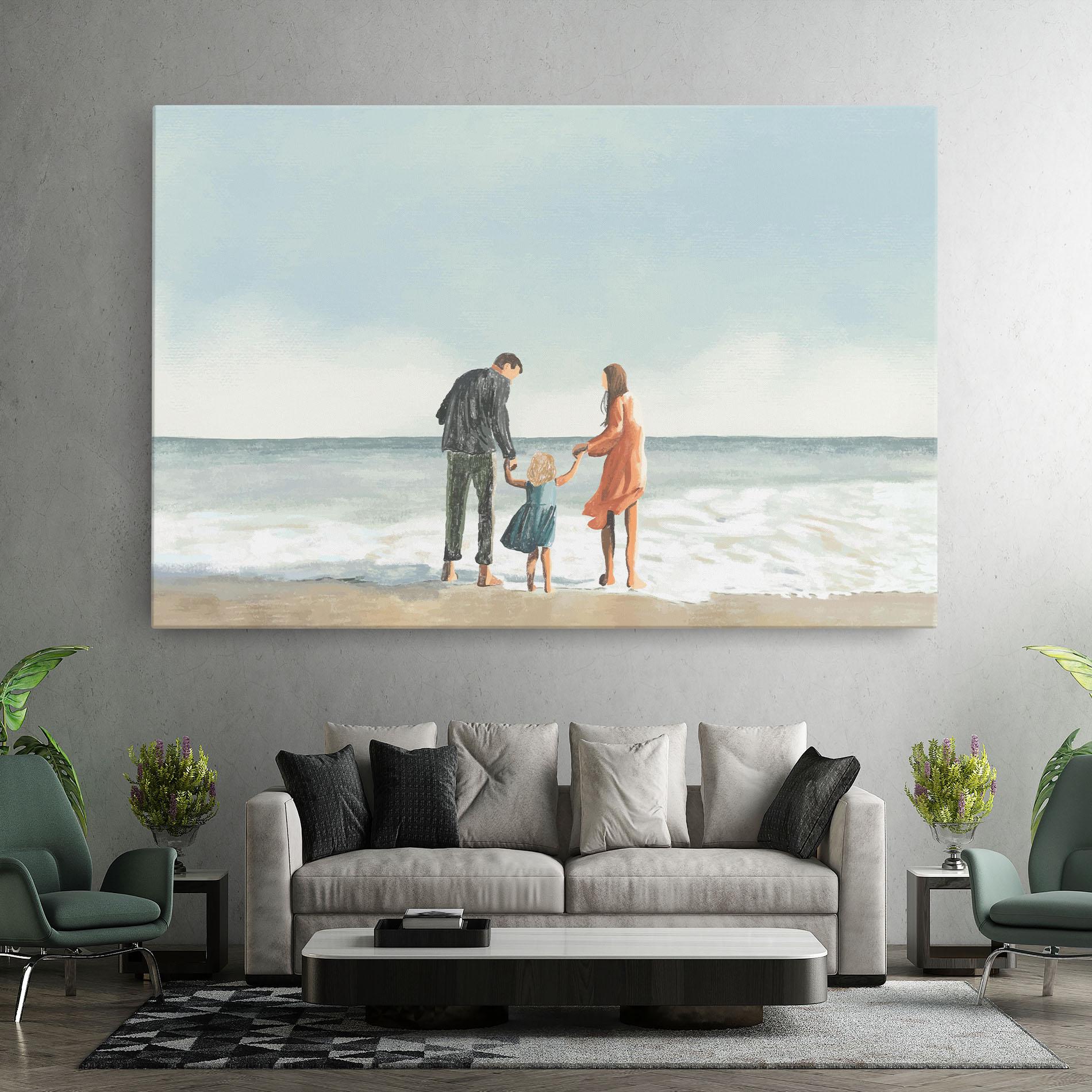 Leinwandbild Beach Family mockup 7