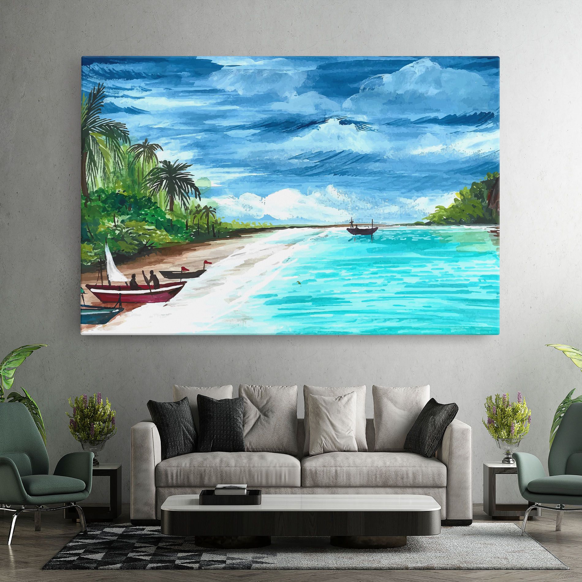 Beach Painting Art mockup 7
