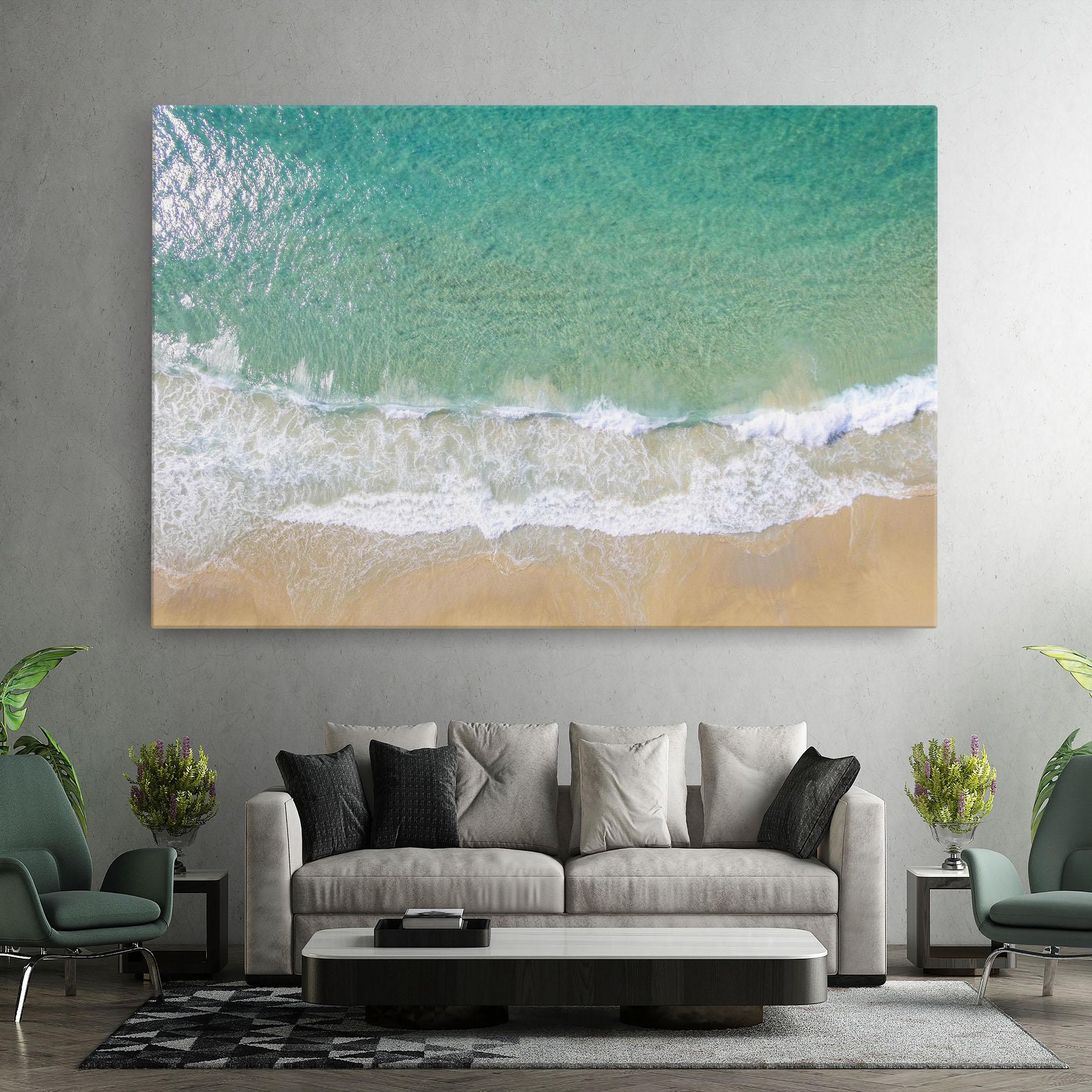 Leinwandbild Blue Waves Beach mockup 7