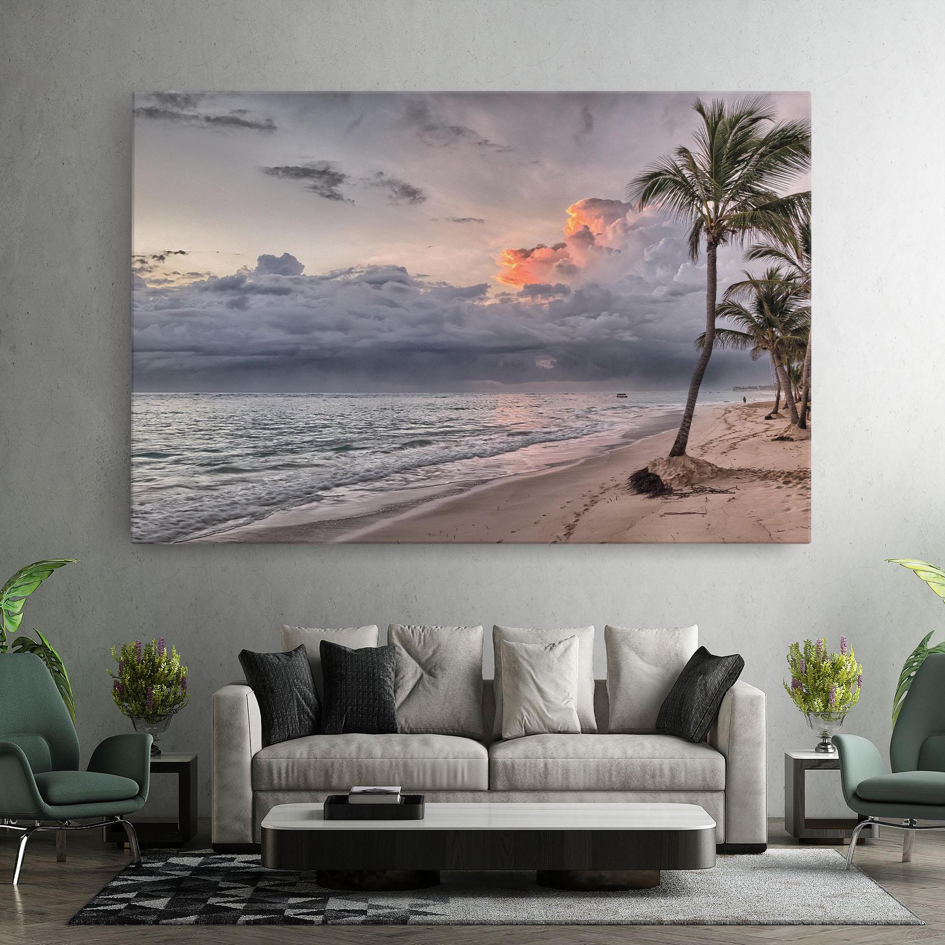 Leinwandbild Cloudy Beach mockup 7