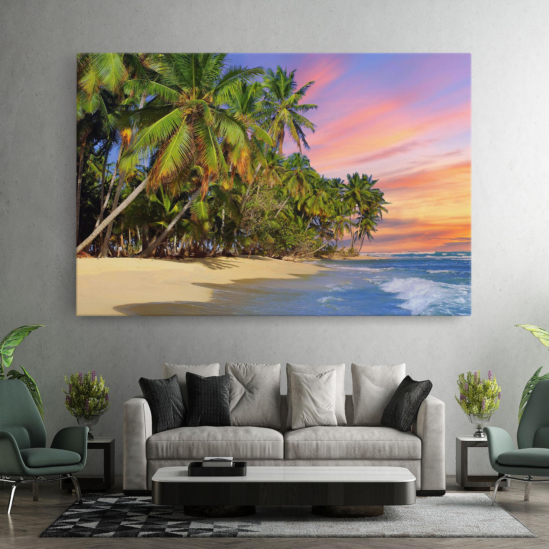 Leinwandbild Coconut Tree Sunset mockup 7