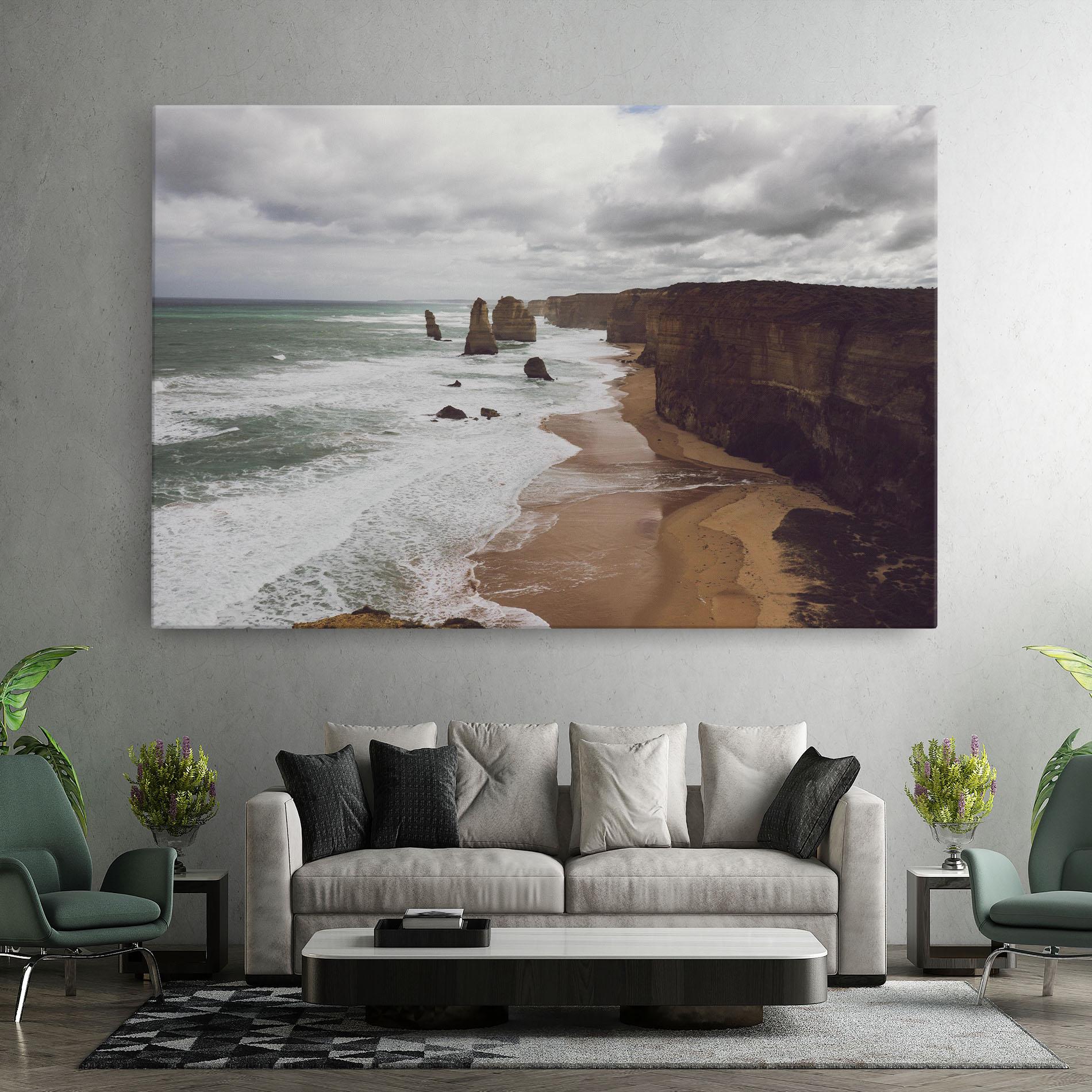 Leinwandbild Grey Clouds Beach mockup 7