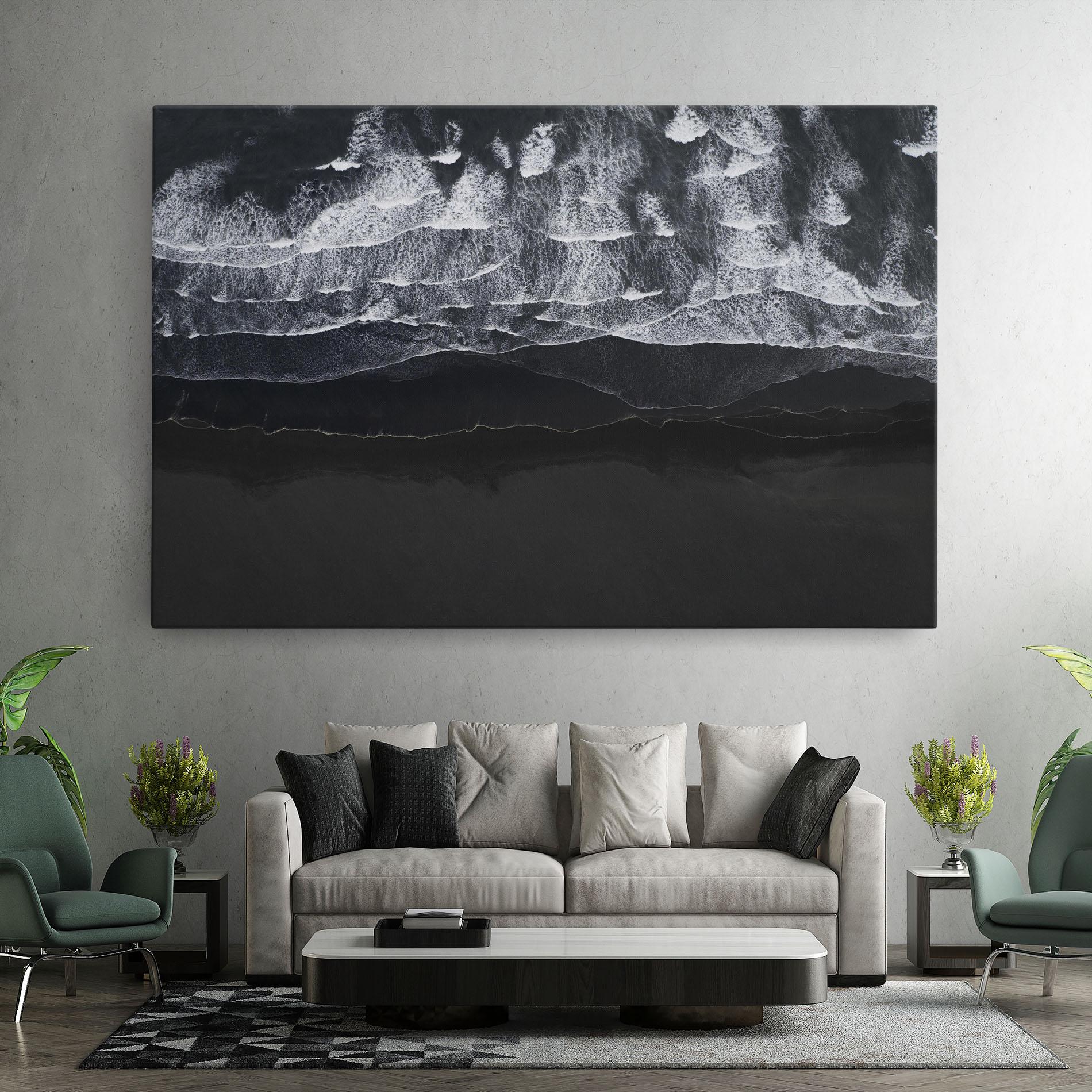 Leinwandbild Grey Waves Beach mockup 7