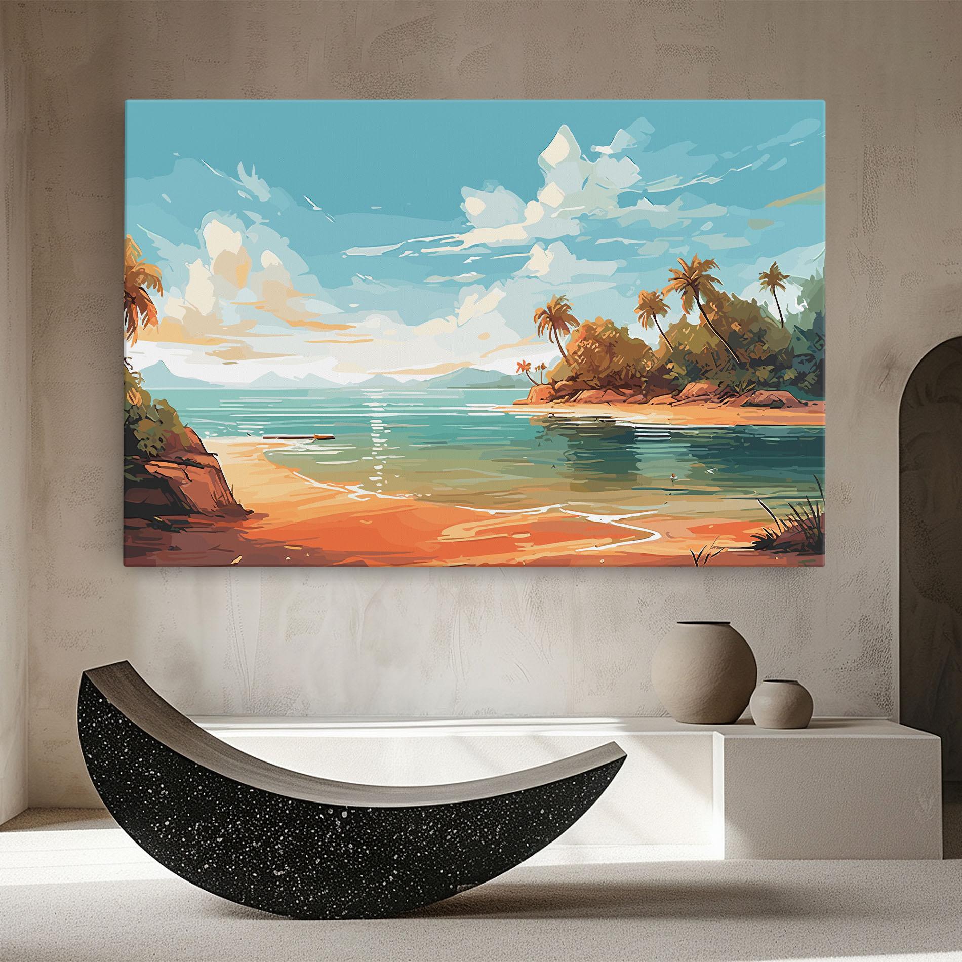 Leinwandbild Blue Sky Beach mockup 8