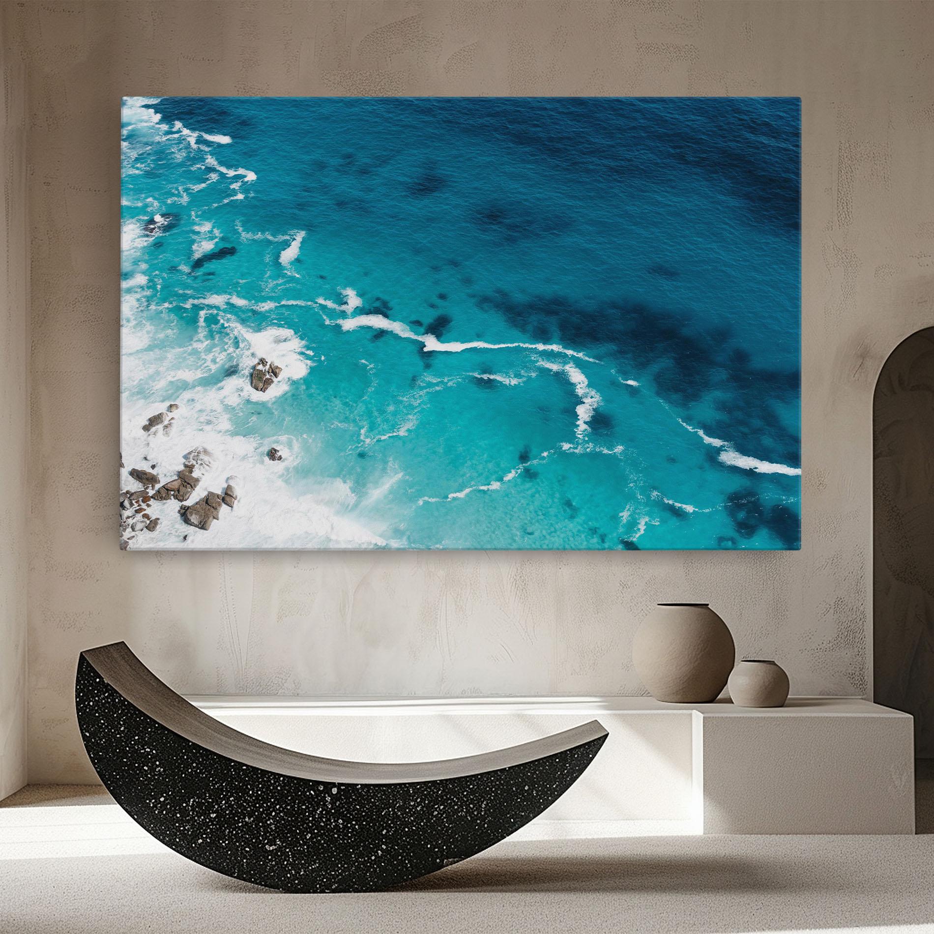 Leinwandbild Blue Water Beach mockup 8