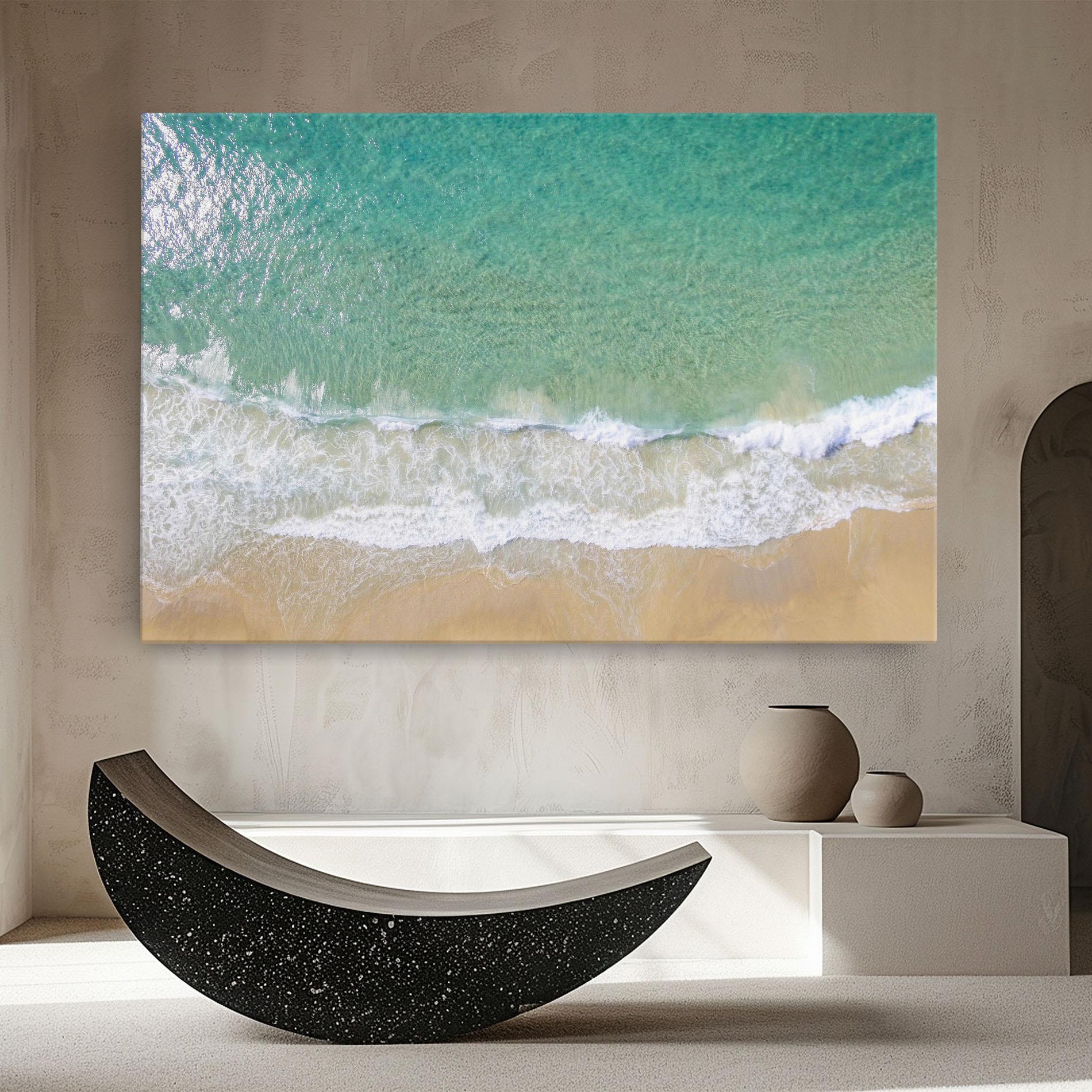 Leinwandbild Blue Waves Beach mockup 8