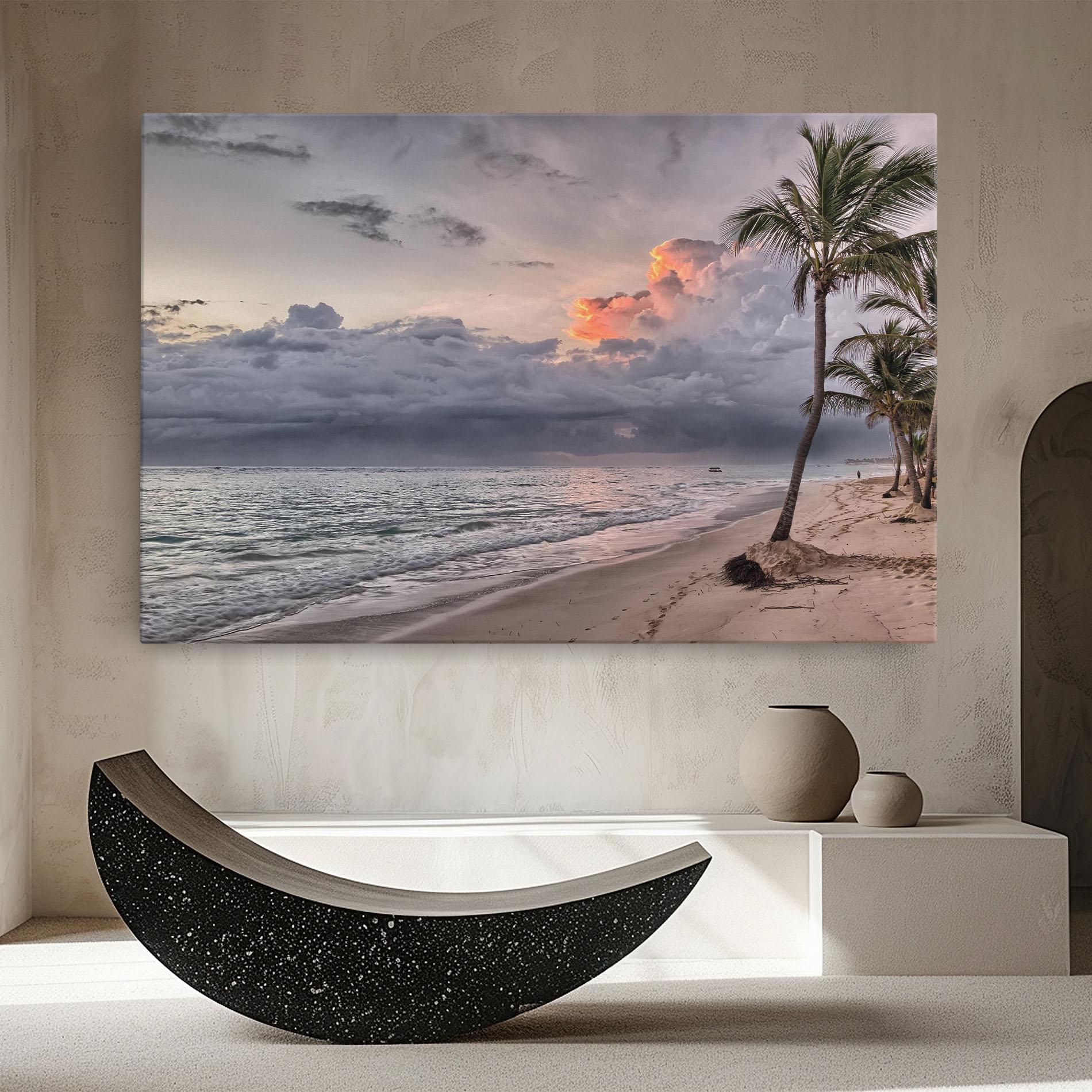 Leinwandbild Cloudy Beach mockup 8