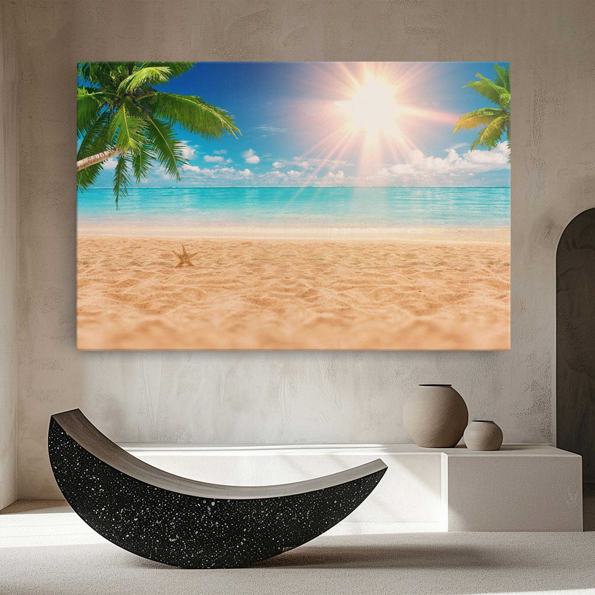 Leinwandbild Exotic Beach Ocean mockup 8