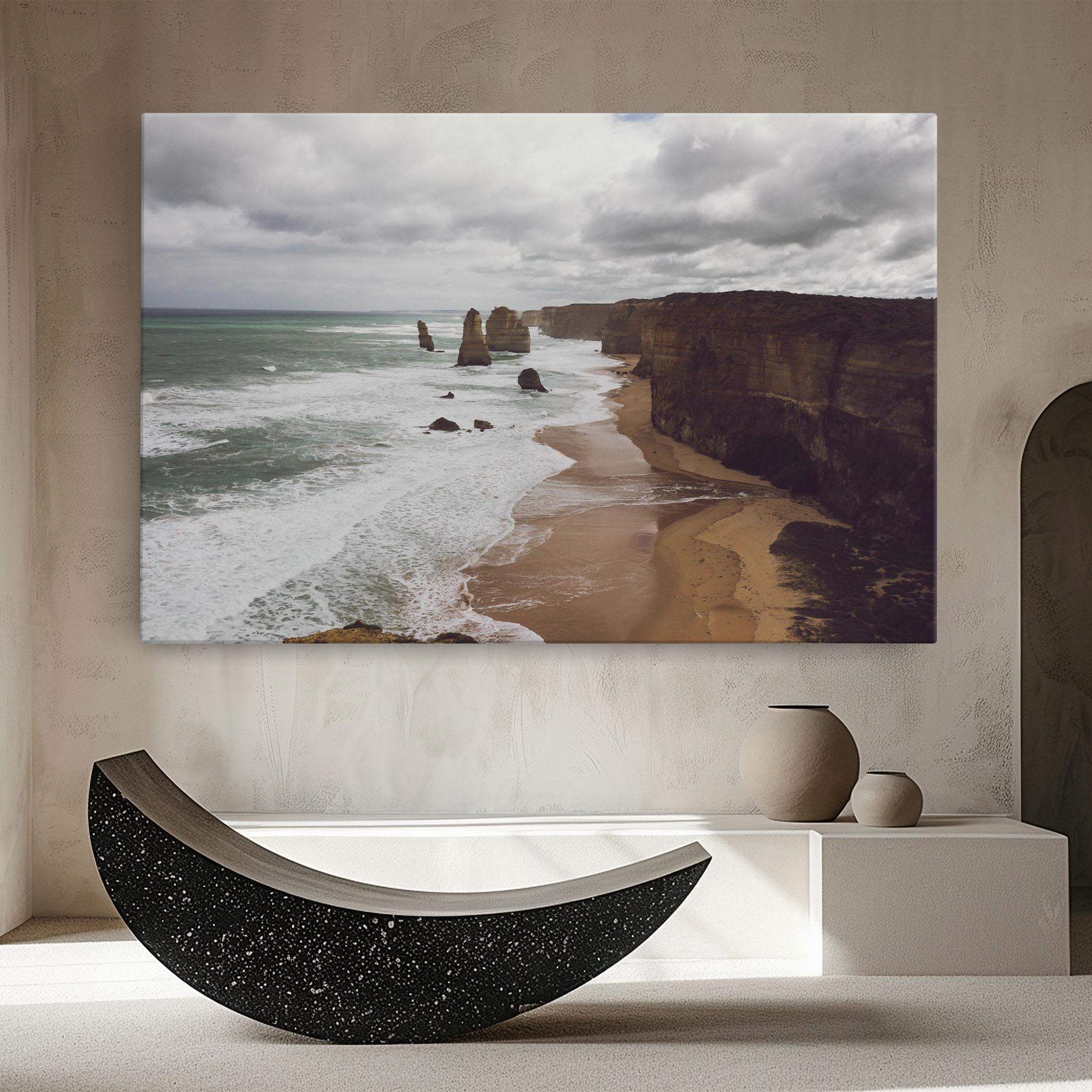 Leinwandbild Grey Clouds Beach mockup 8