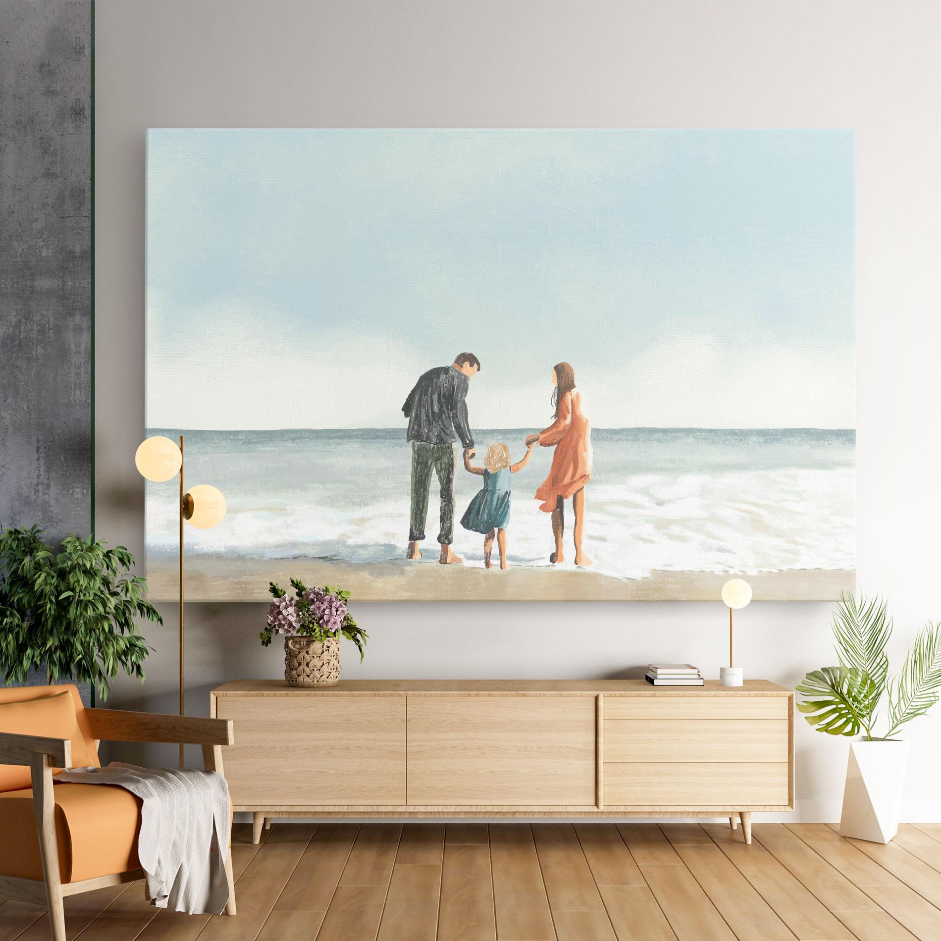 Leinwandbild Beach Family mockup 9