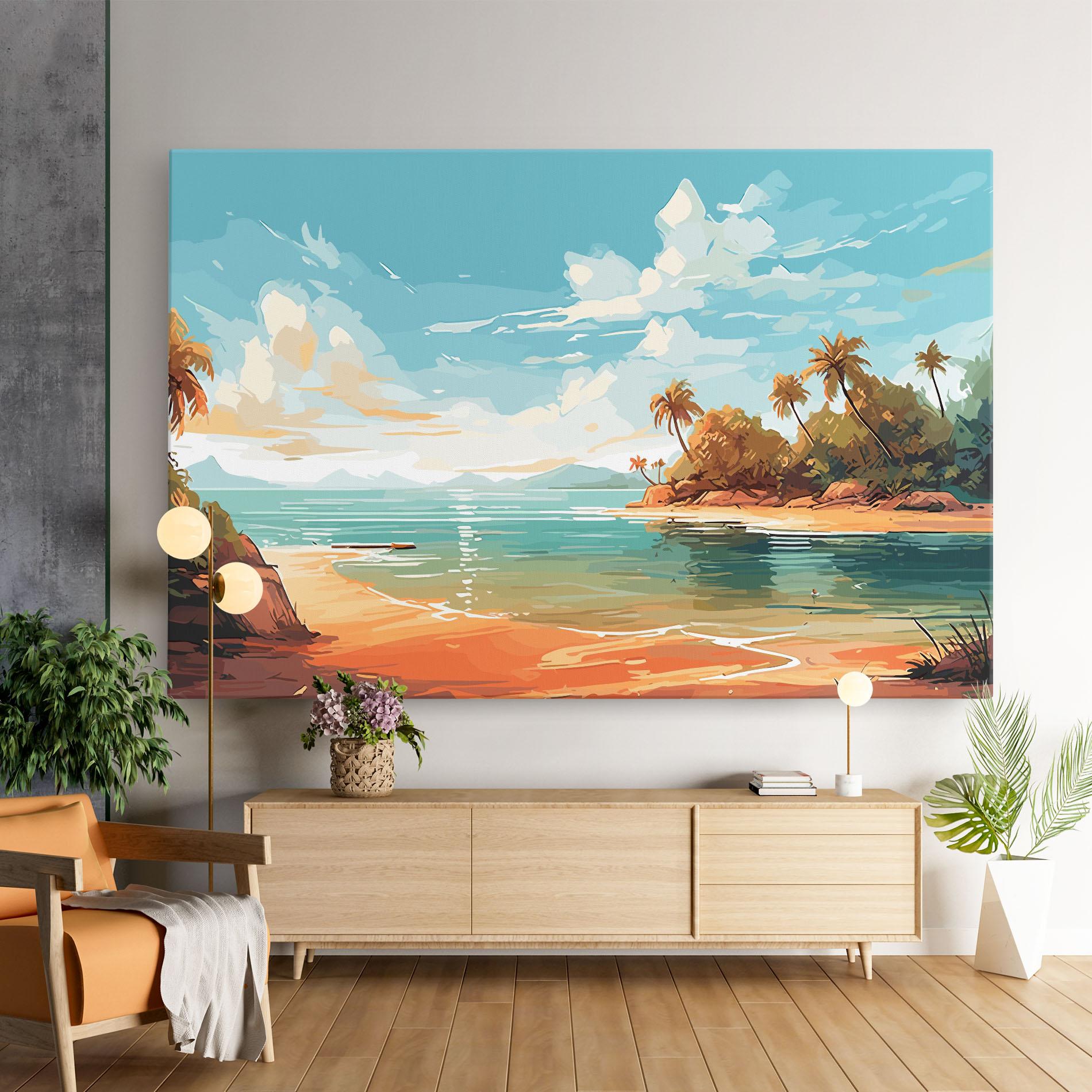 Leinwandbild Blue Sky Beach mockup 9
