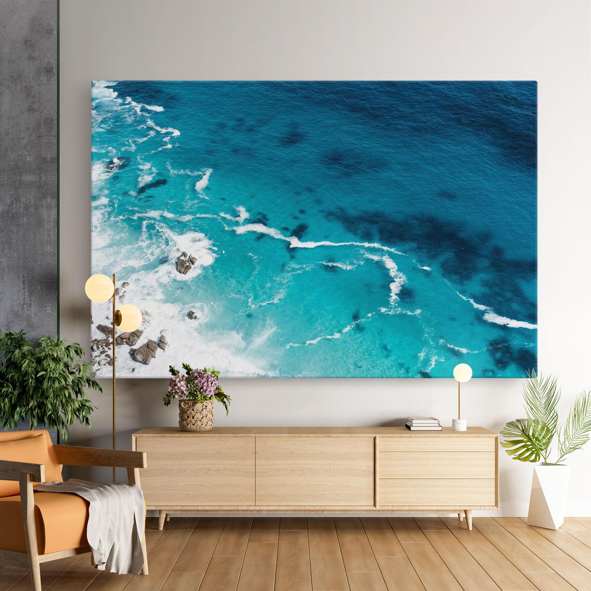 Leinwandbild Blue Water Beach mockup 9