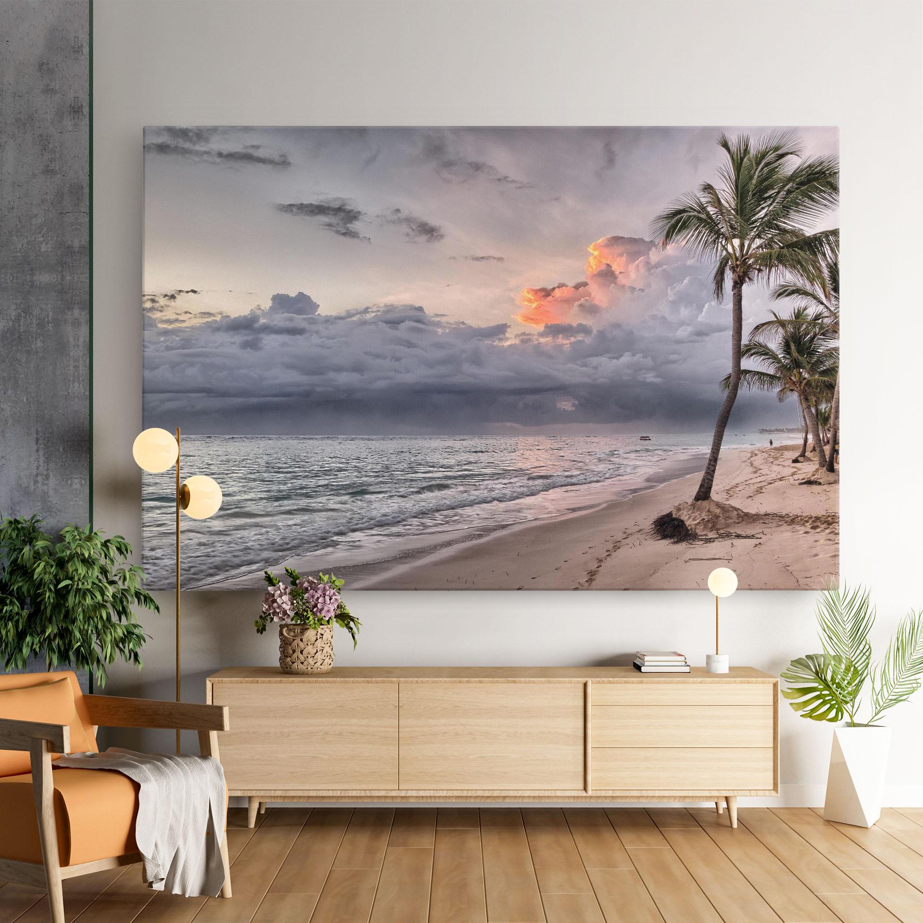 Leinwandbild Cloudy Beach mockup 9