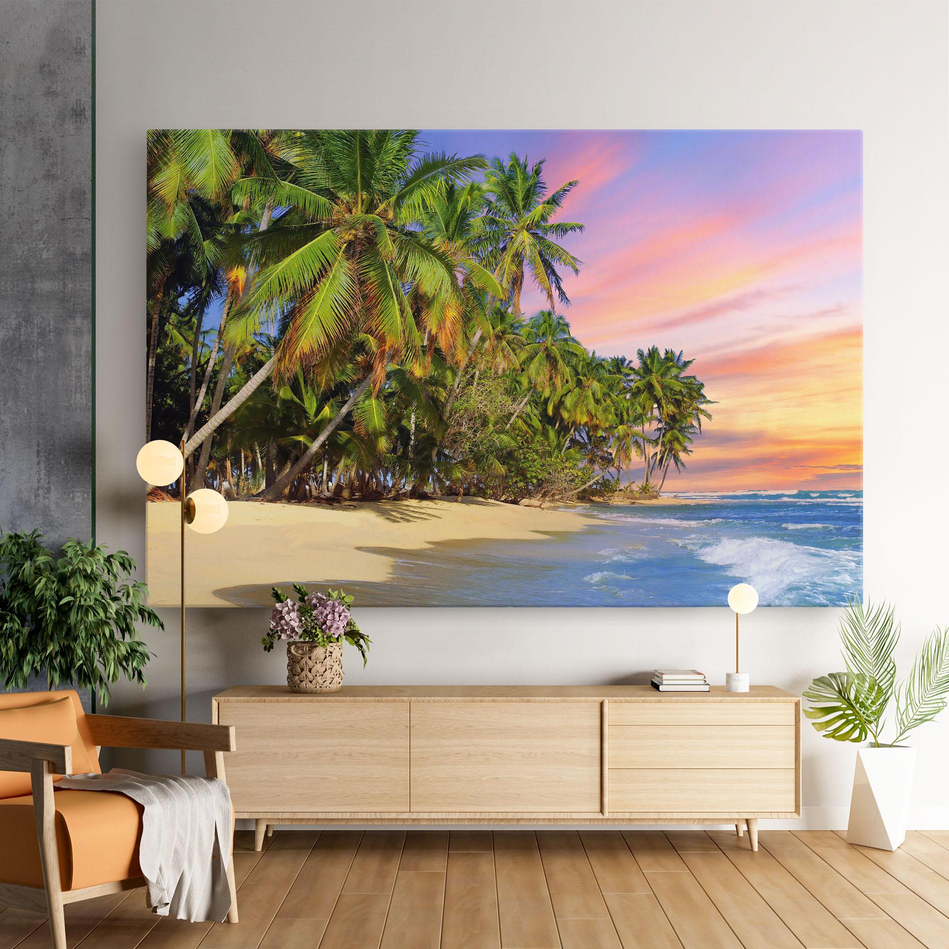 Leinwandbild Coconut Tree Sunset mockup 9