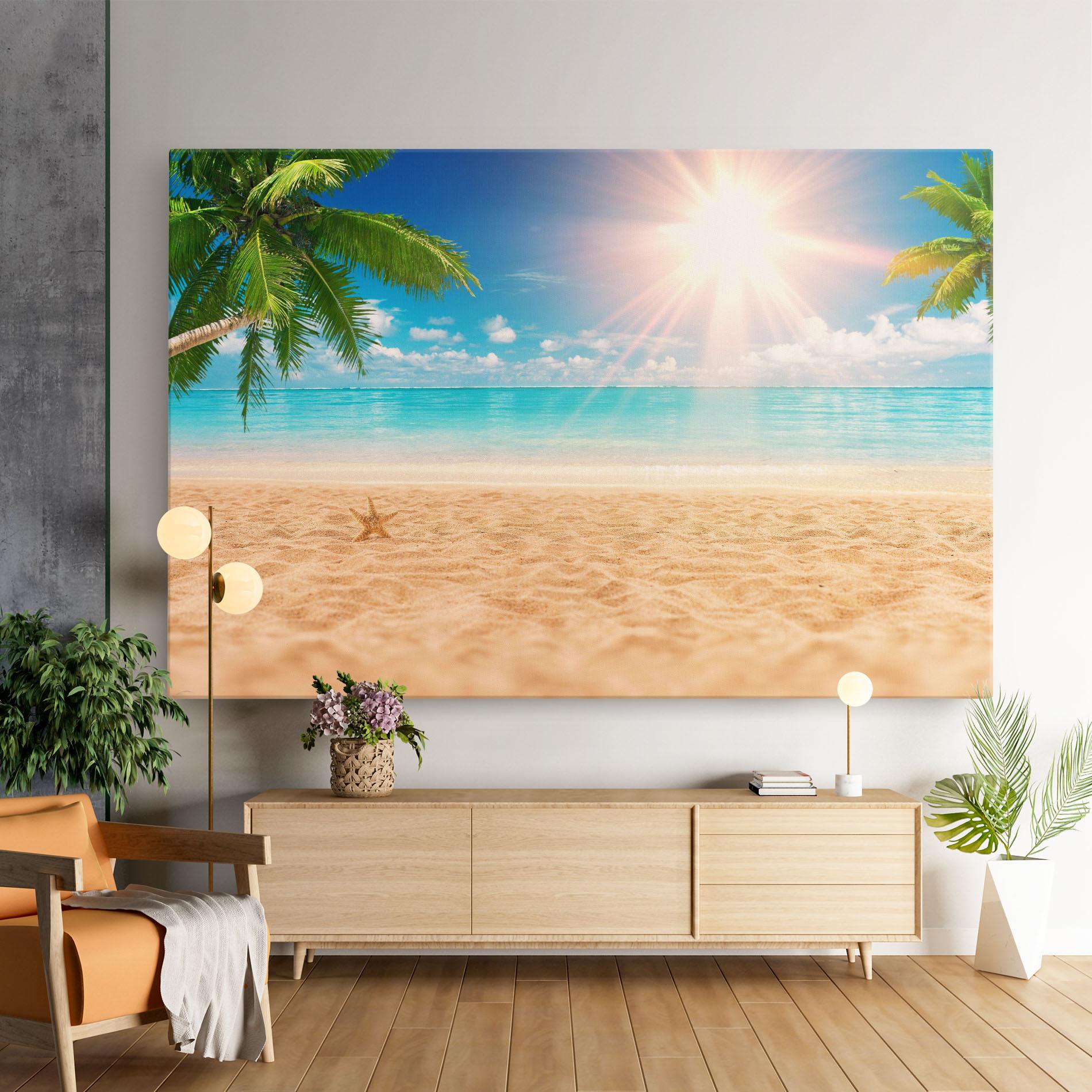 Leinwandbild Exotic Beach Ocean mockup 9