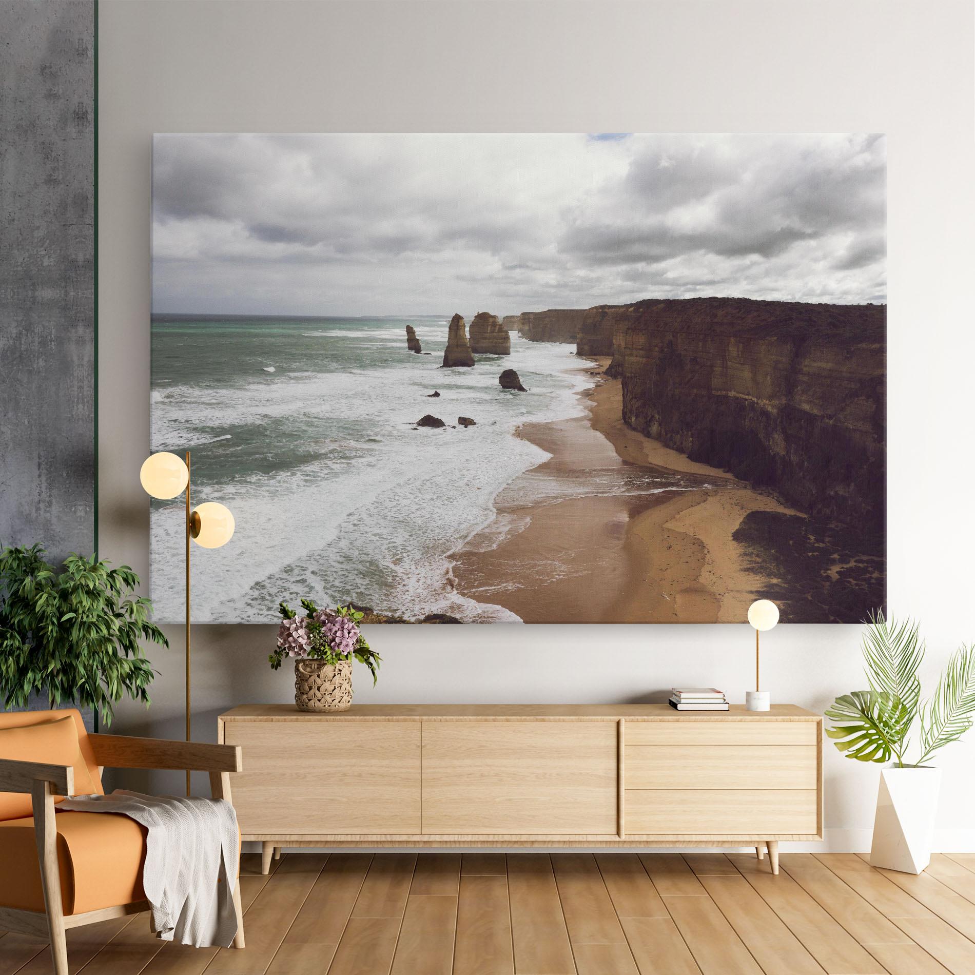 Leinwandbild Grey Clouds Beach mockup 9