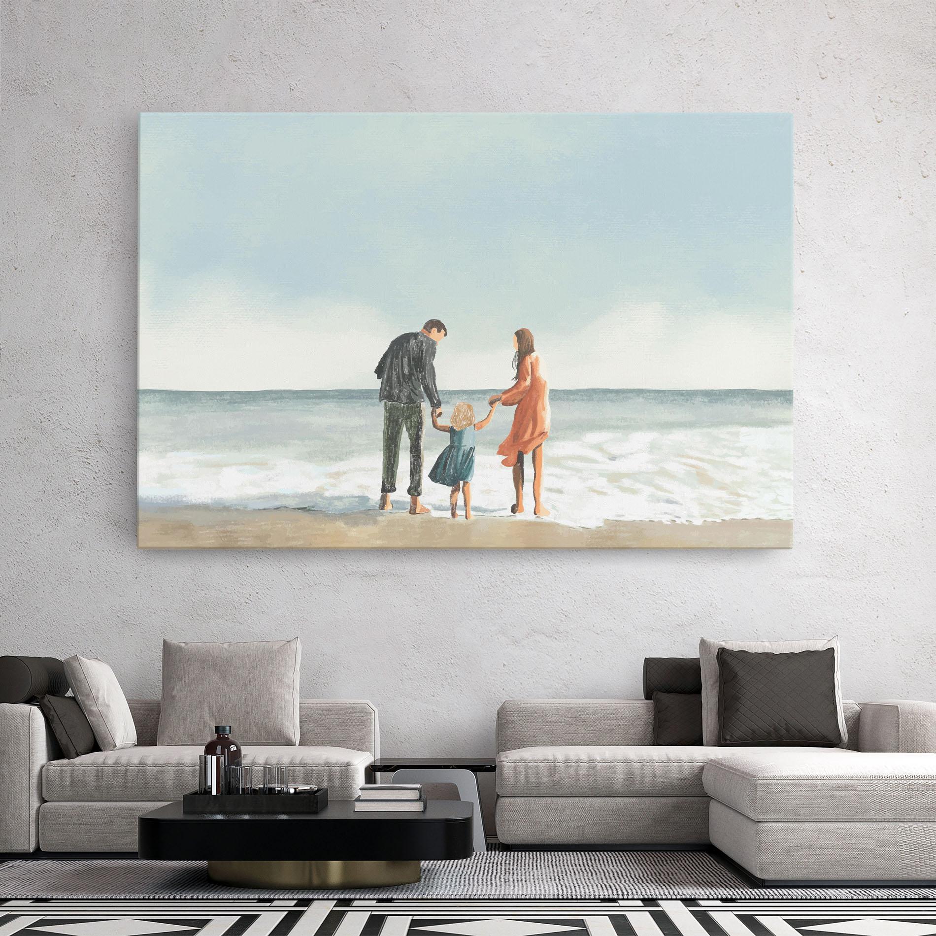 Leinwandbild Beach Family mockup 2