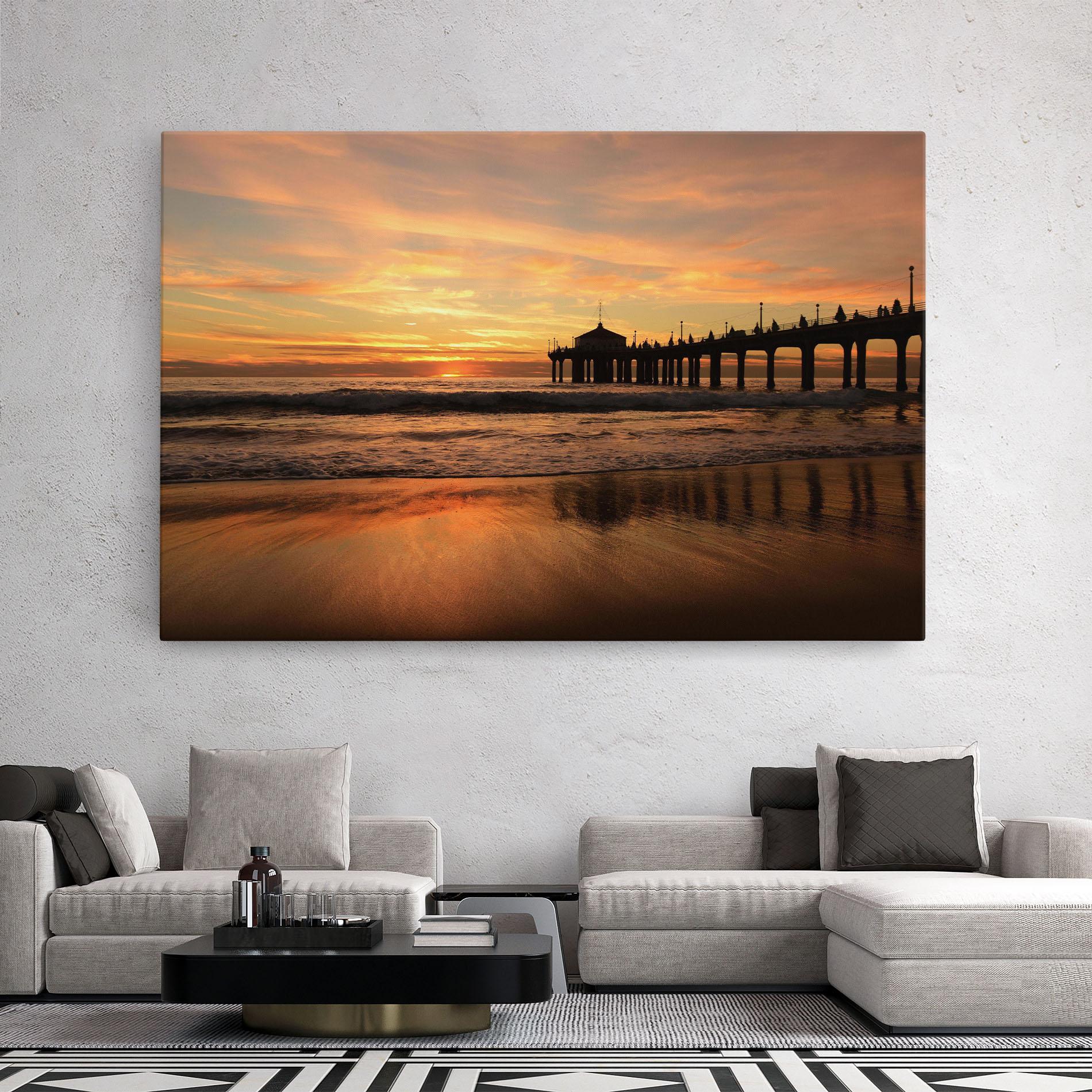 Leinwandbild Beach Sunset View mockup 2