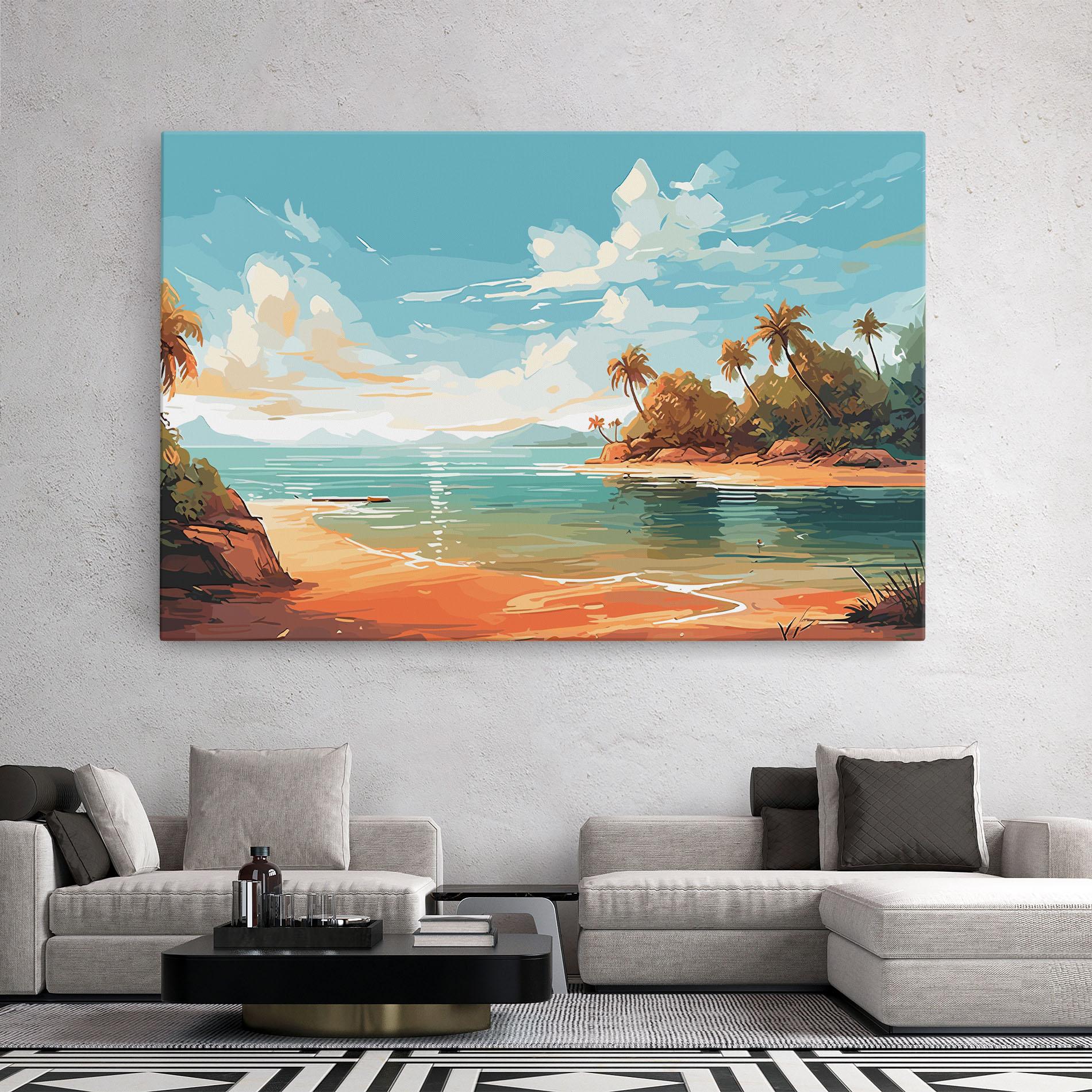 Leinwandbild Blue Sky Beach mockup 2