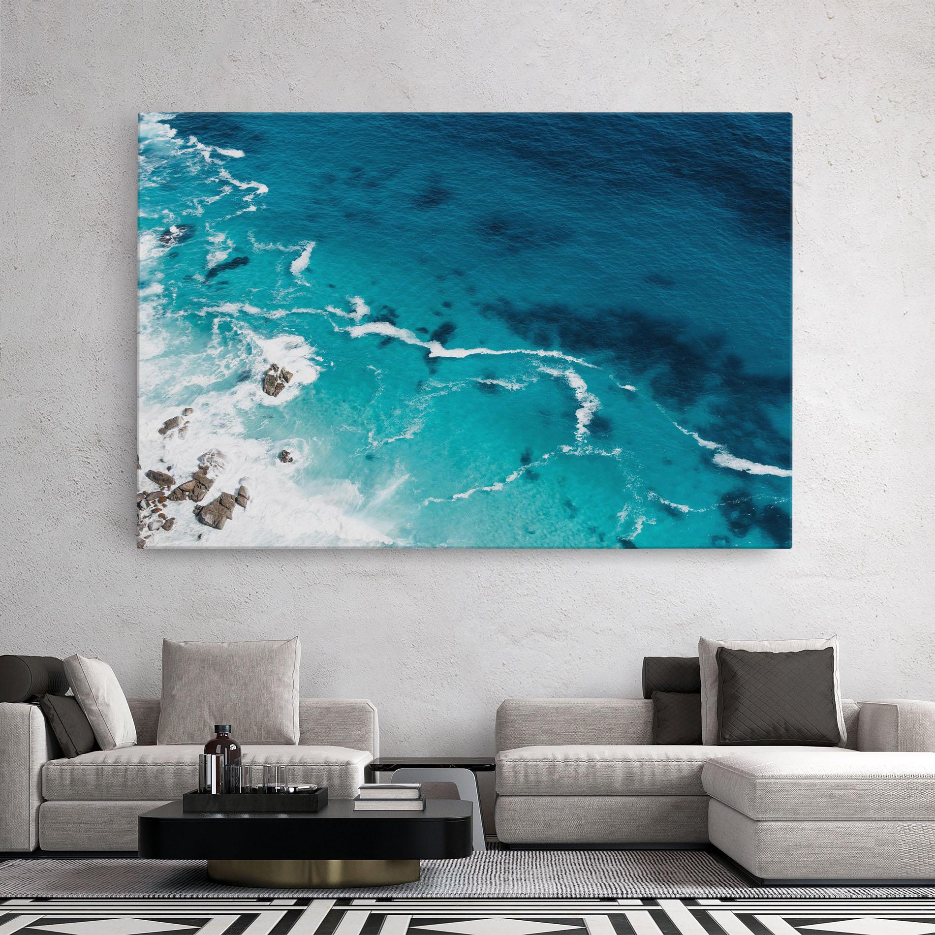 Leinwandbild Blue Water Beach mockup 2