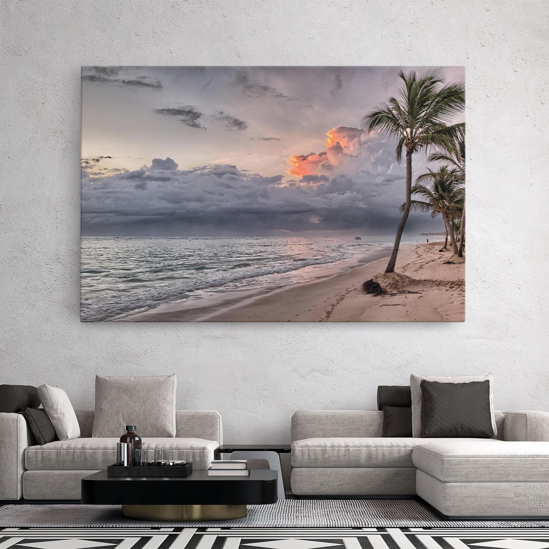 Leinwandbild Cloudy Beach mockup 2
