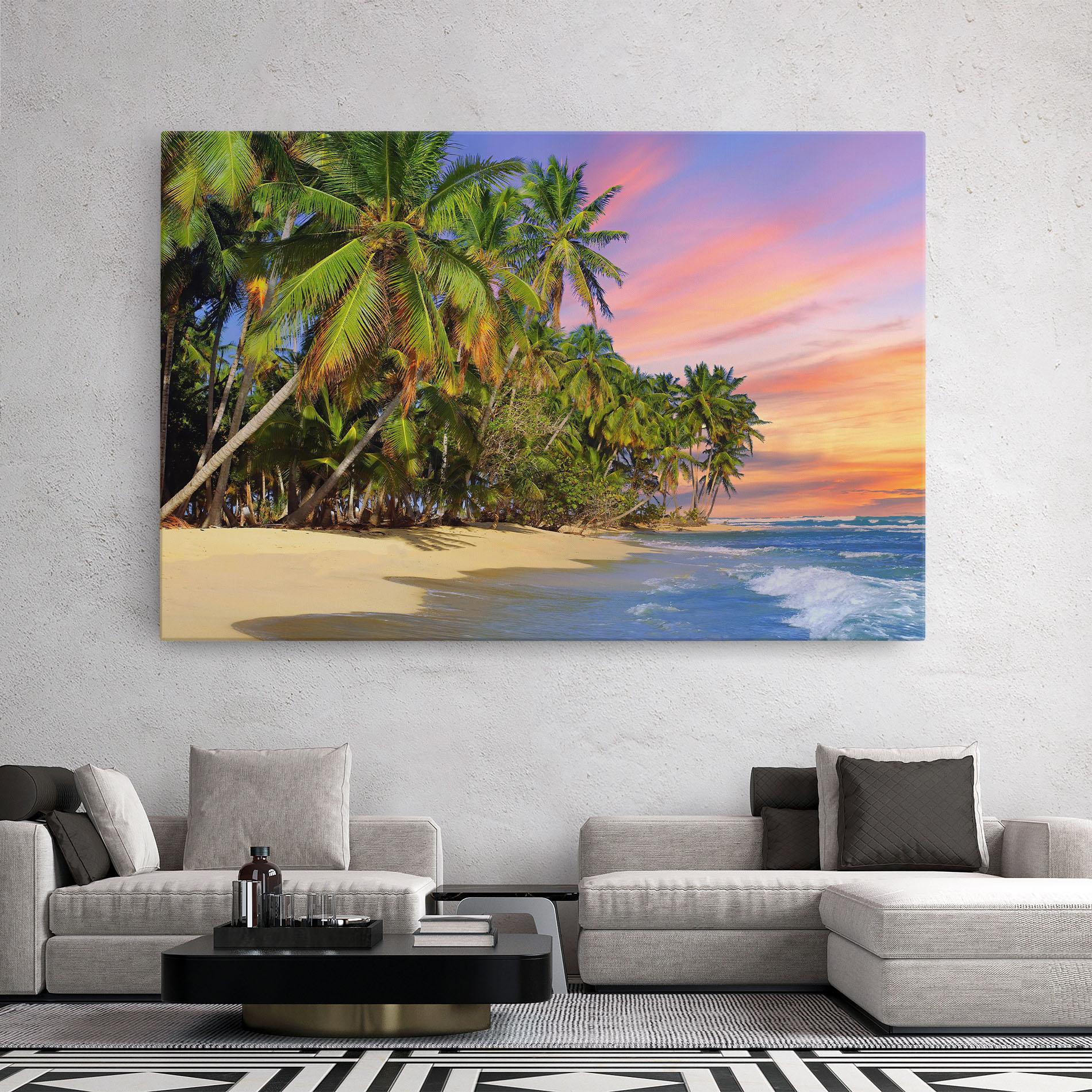 Leinwandbild Coconut Tree Sunset mockup 2