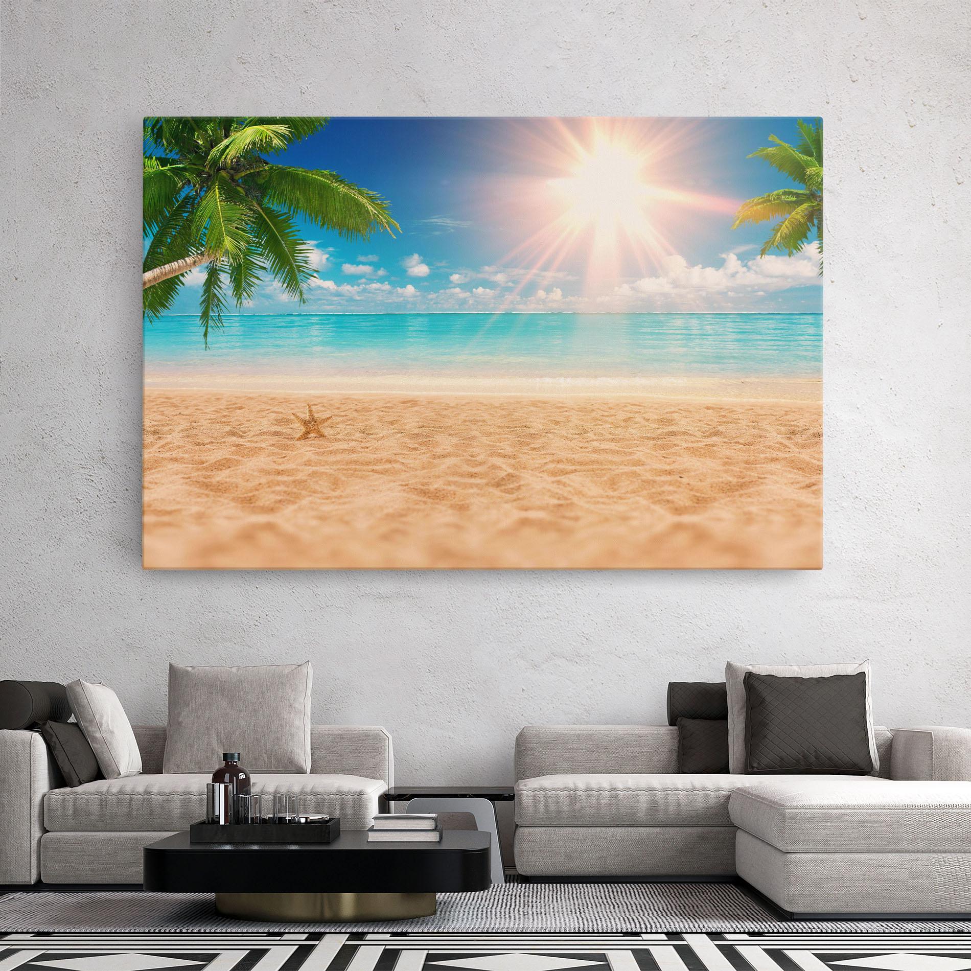 Leinwandbild Exotic Beach Ocean mockup 2