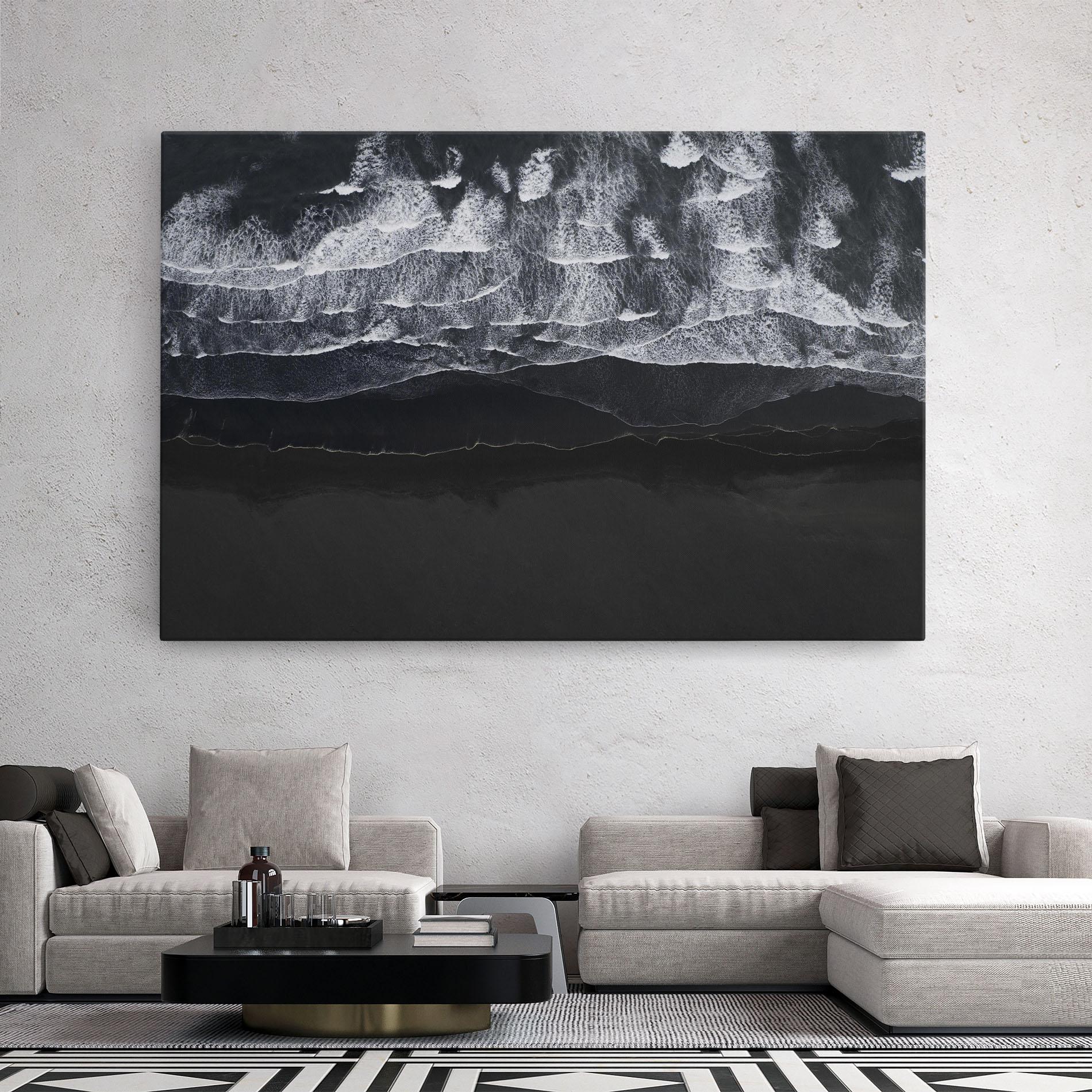 Leinwandbild Grey Waves Beach mockup 2