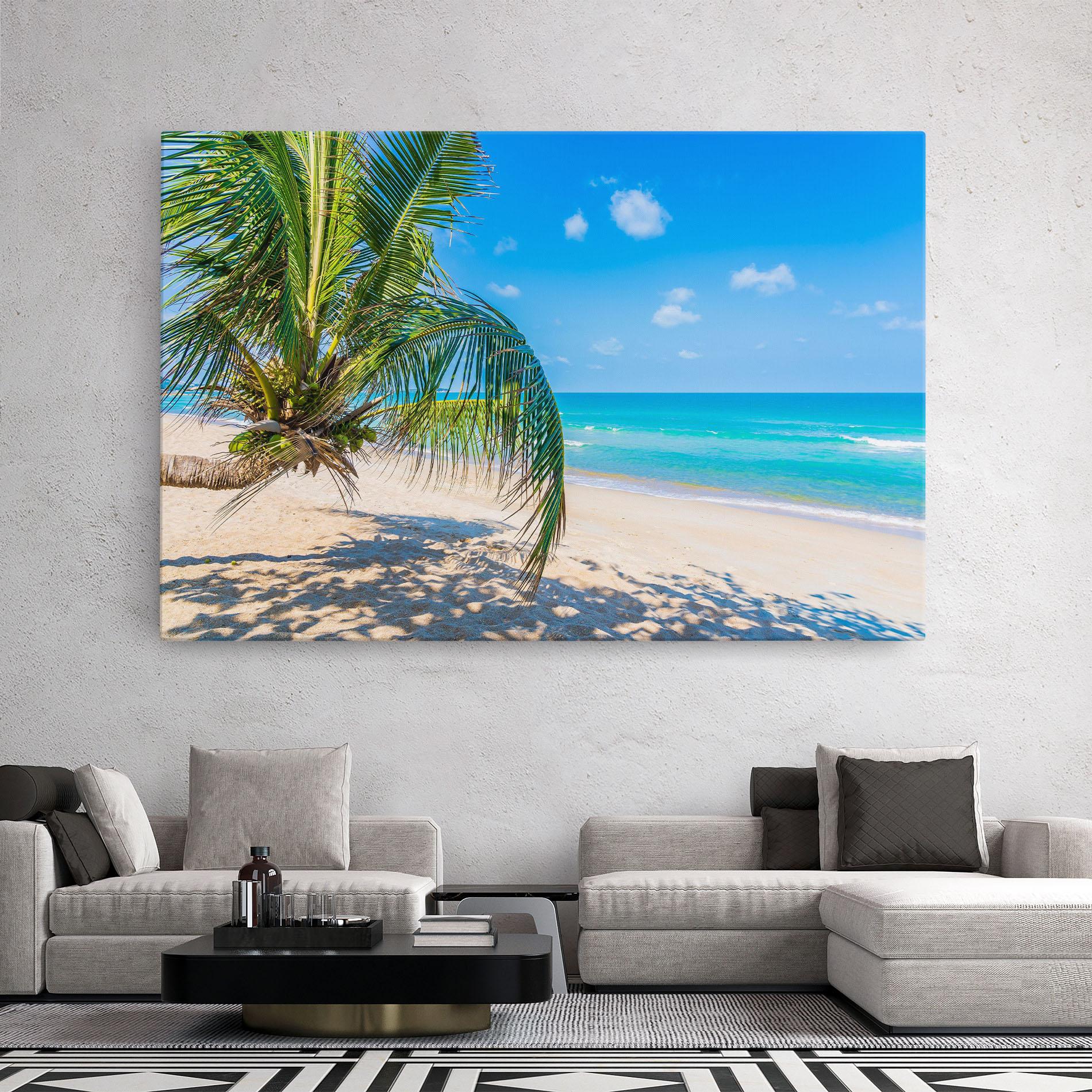 Leinwandbild Tropical Beach View mockup 2