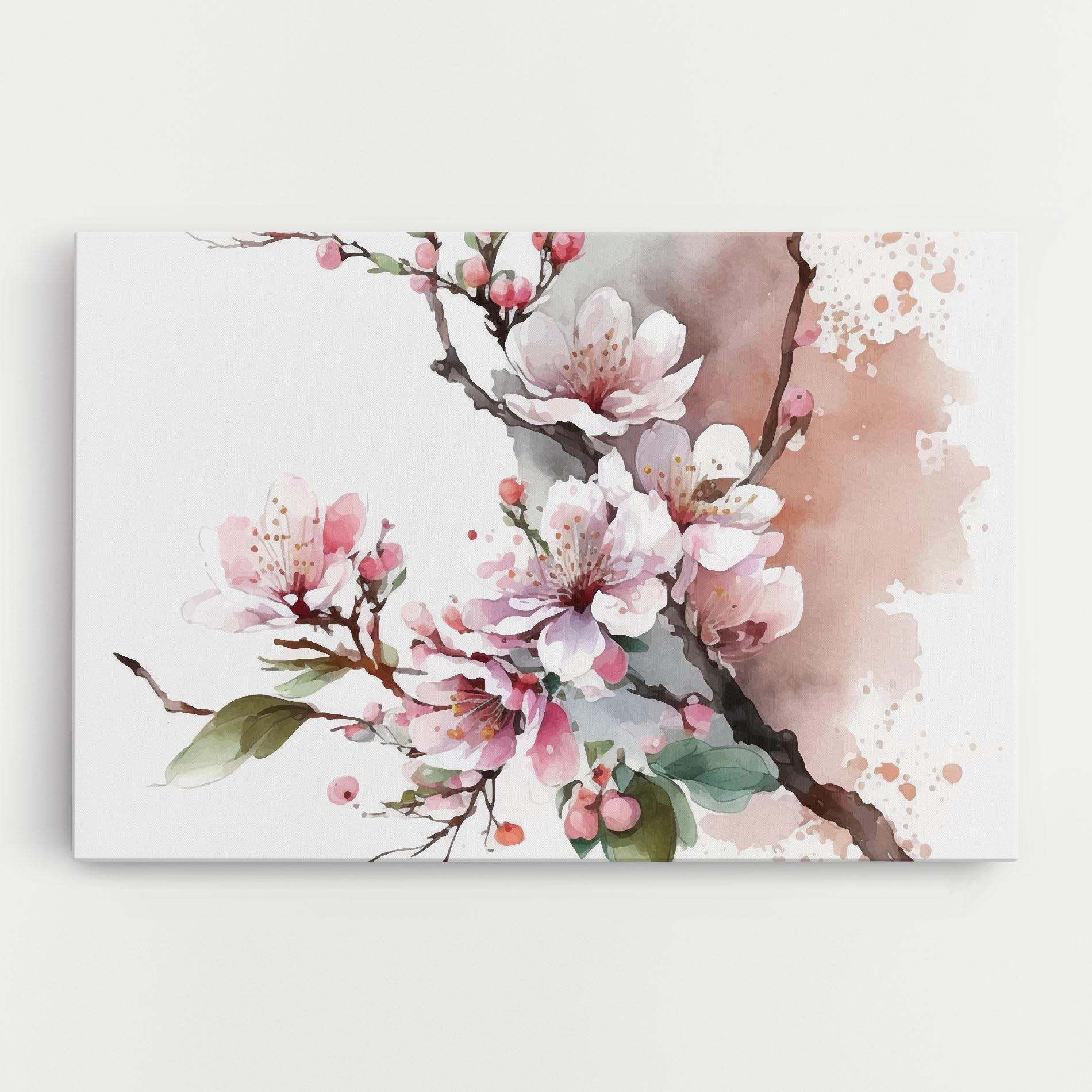 Leinwandbild Cherry Spring Flower mockup 0