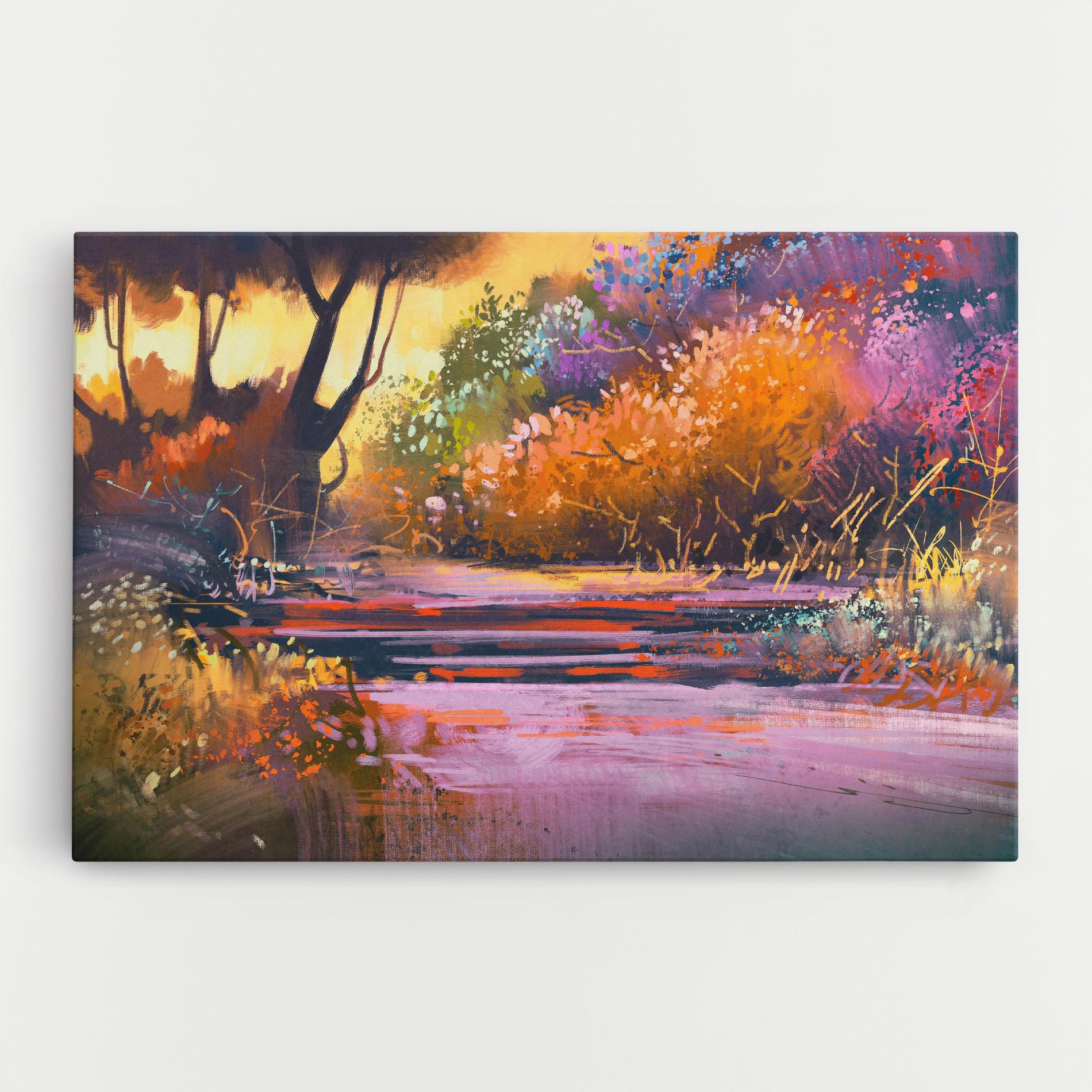 Leinwandbild Landscape Colorful Trees mockup 0