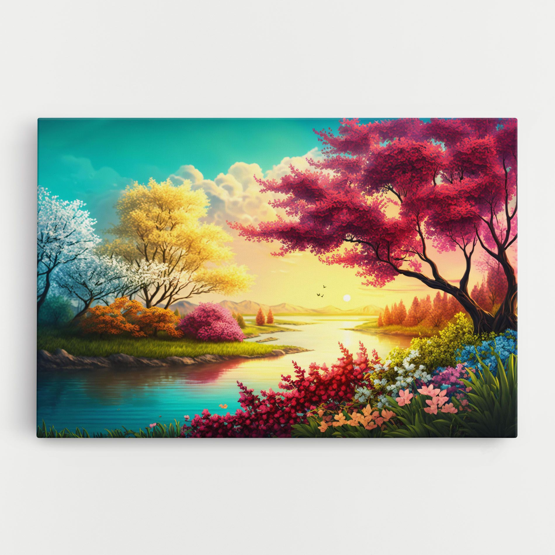 Pink Yellow Trees mockup 0