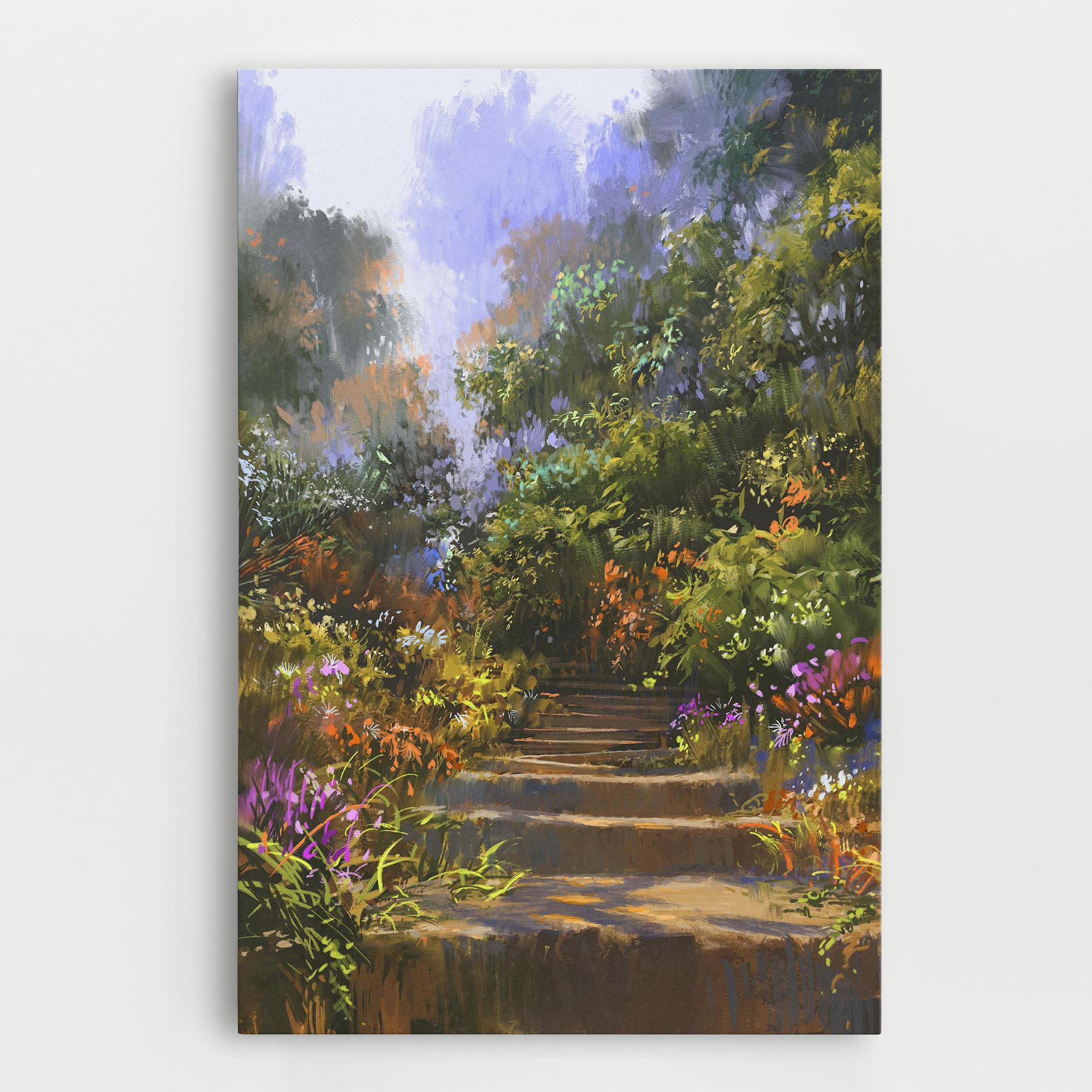 Leinwandbild Spring Staircase Painting mockup 0