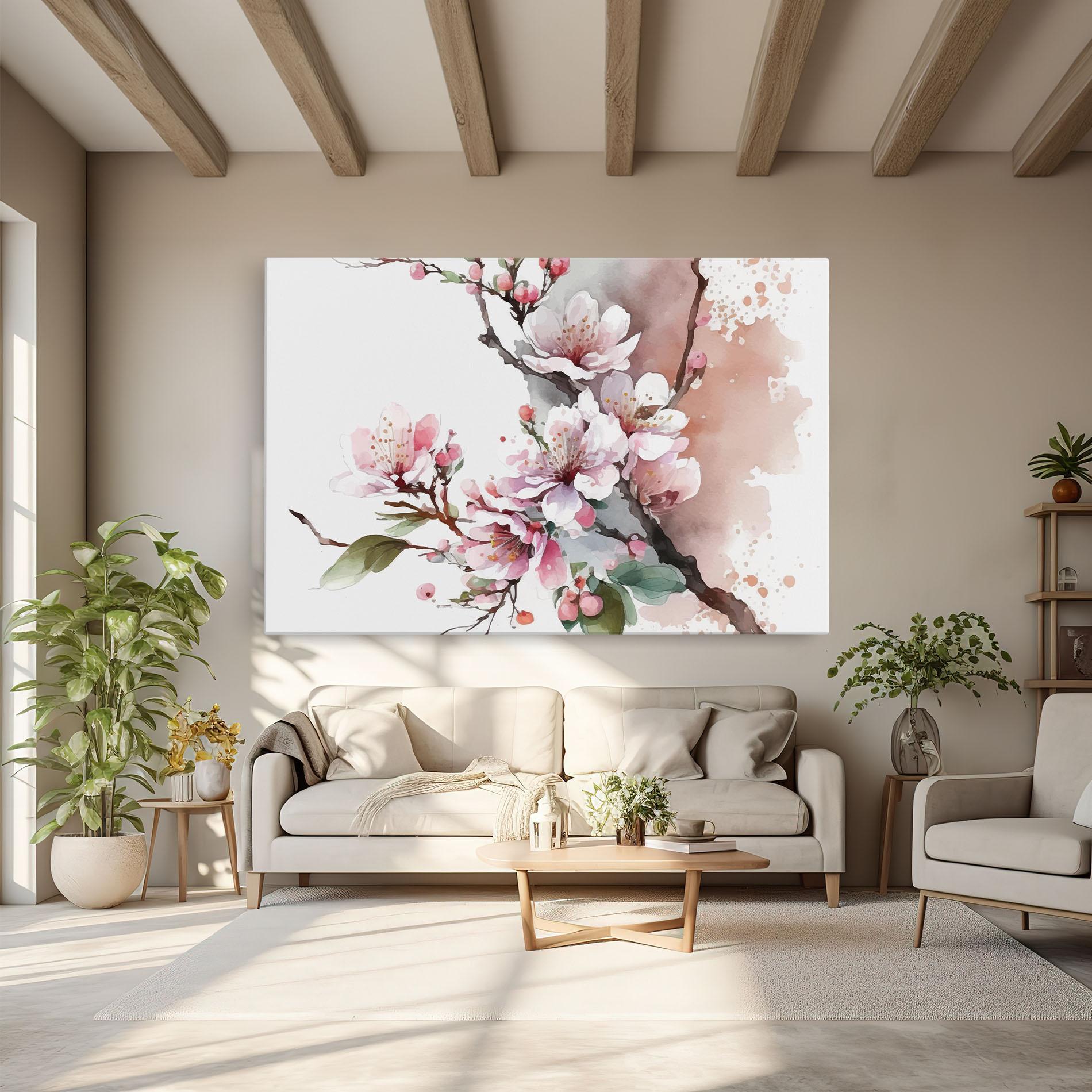 Leinwandbild Cherry Spring Flower mockup 6