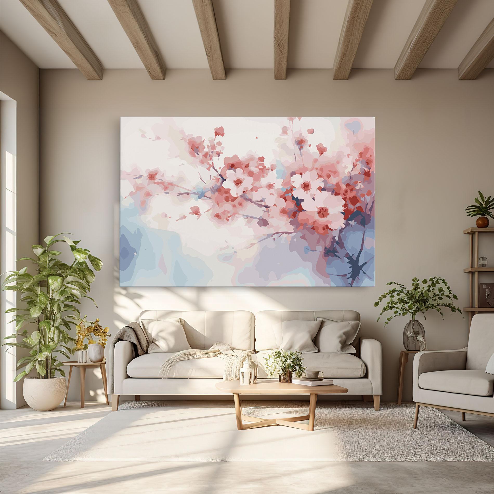 Leinwandbild Pastel Spring Flowers mockup 6