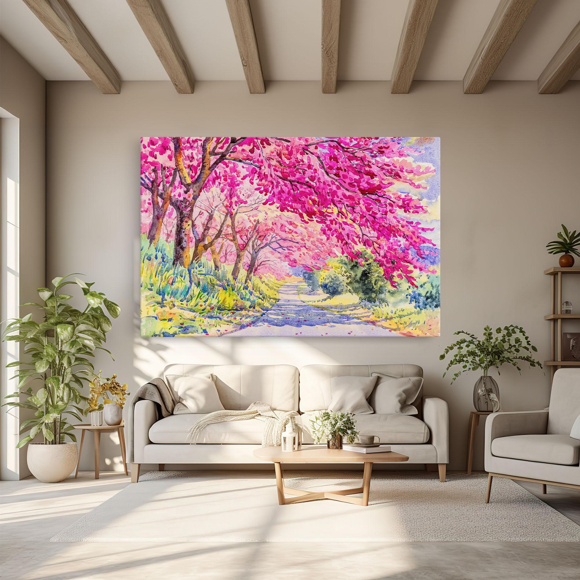 Leinwandbild Pink Trees Art mockup 6