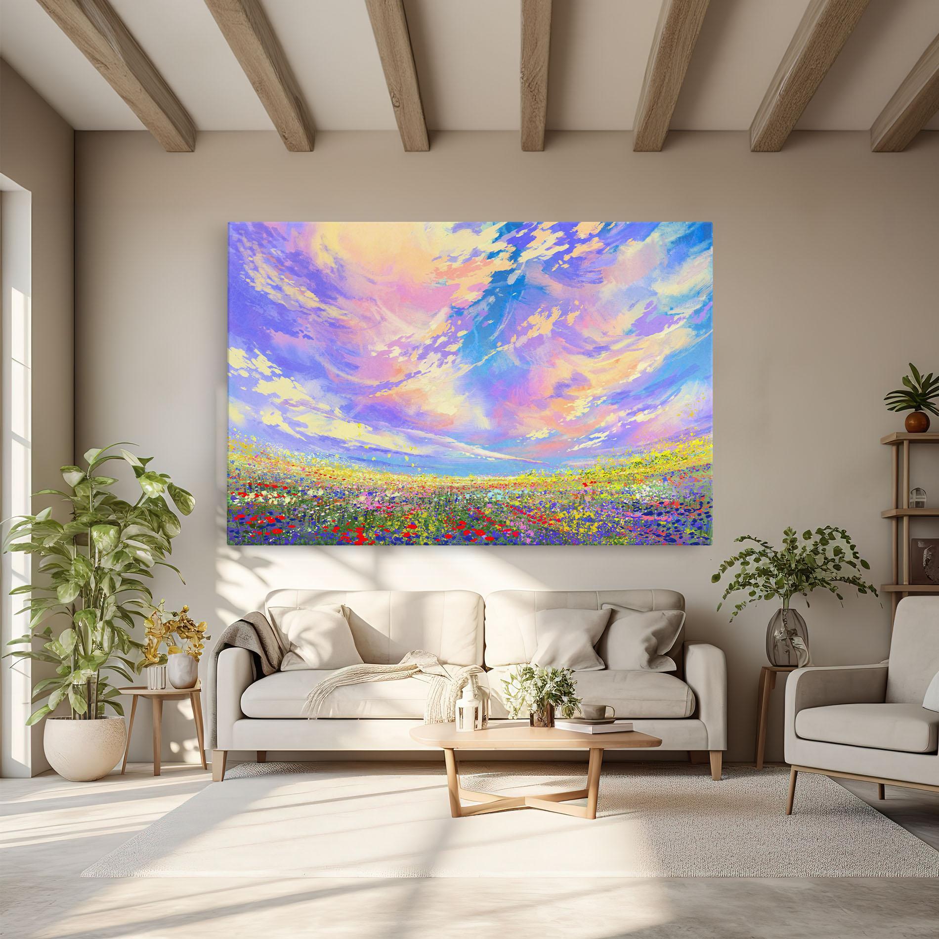 Leinwandbild Spring Field mockup 6