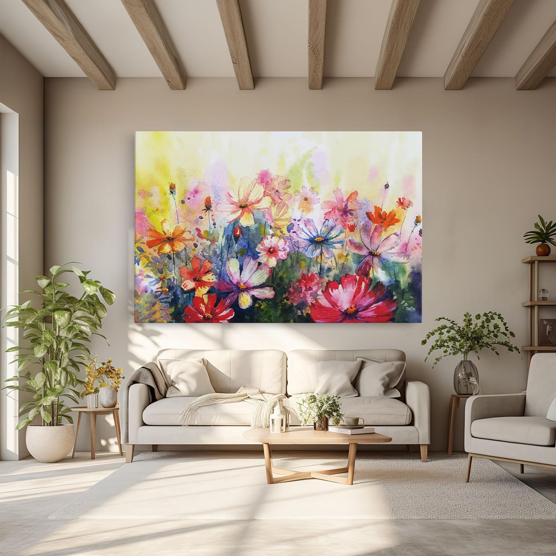 Leinwandbild Water Art Flowers mockup 6