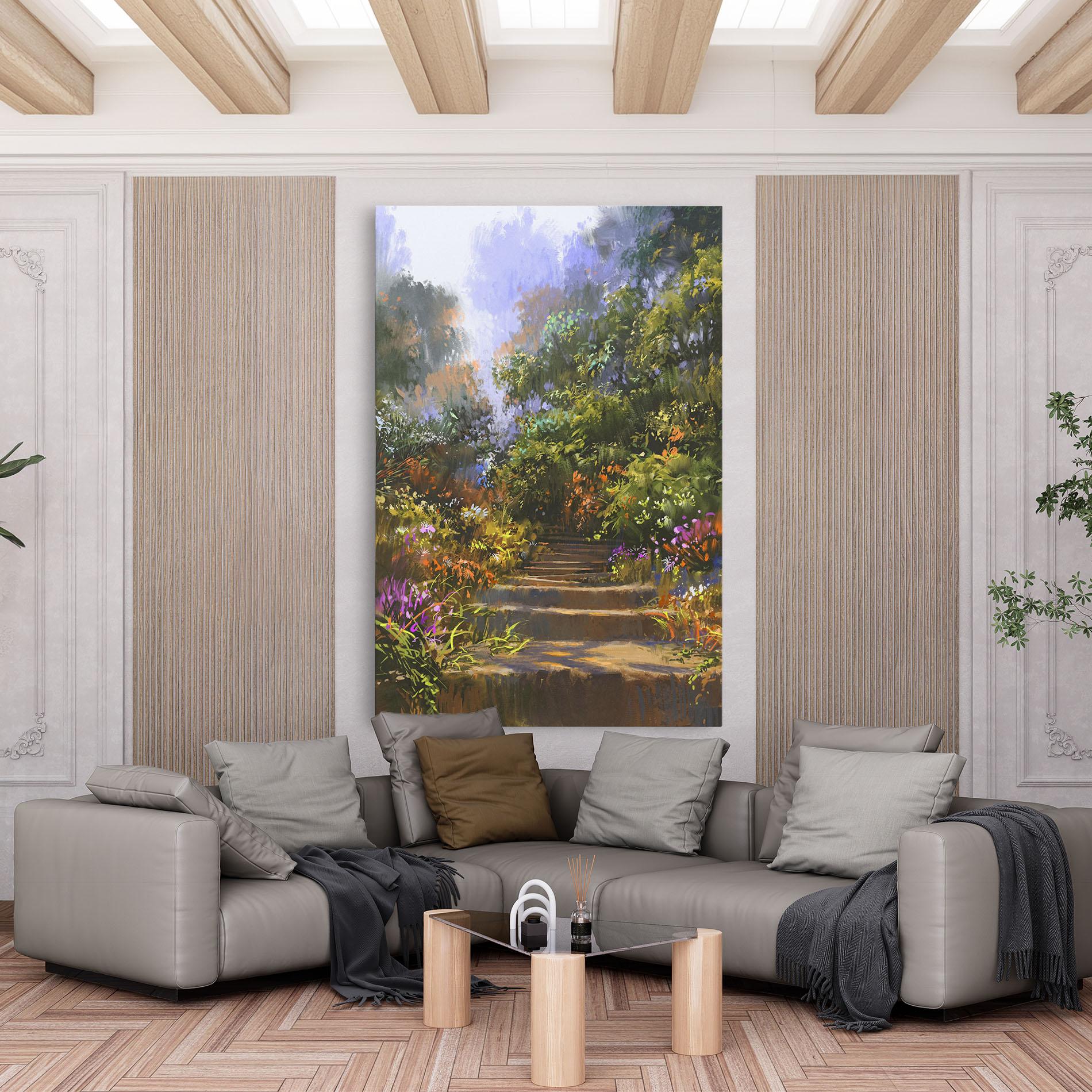 Leinwandbild Spring Staircase Painting mockup 6
