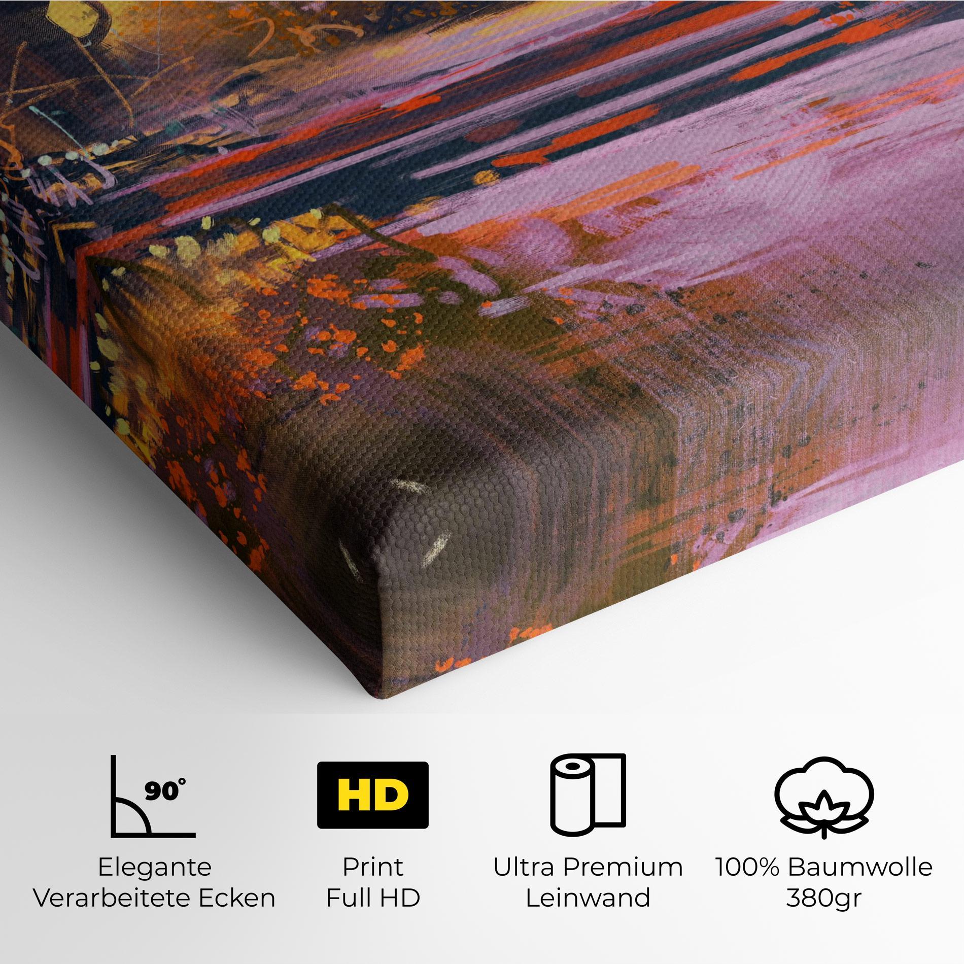 Leinwandbild Landscape Colorful Trees mockup 4